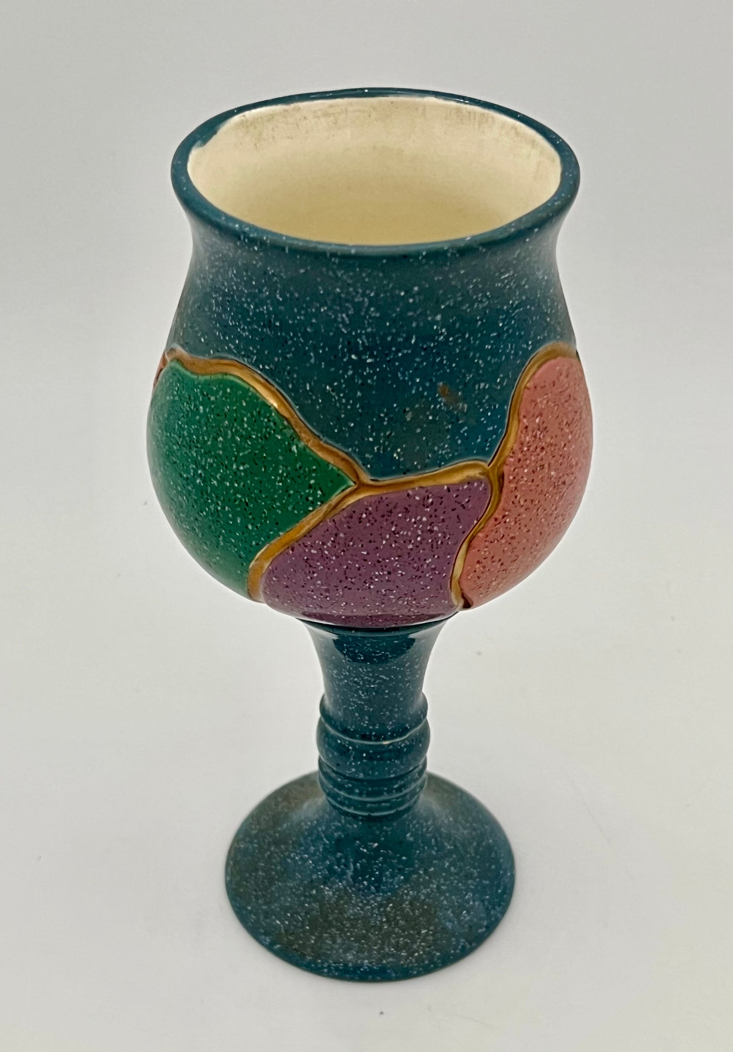 1980s CERAMIC DECORATIVE GOBLET