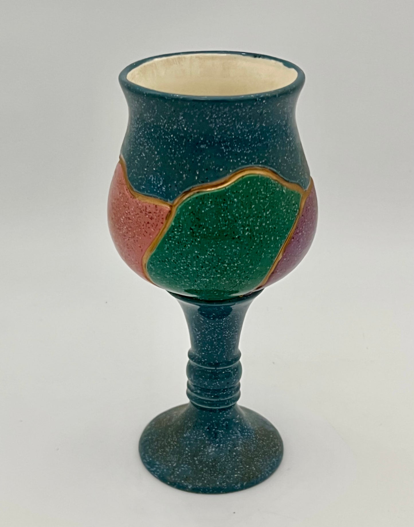 1980s CERAMIC DECORATIVE GOBLET