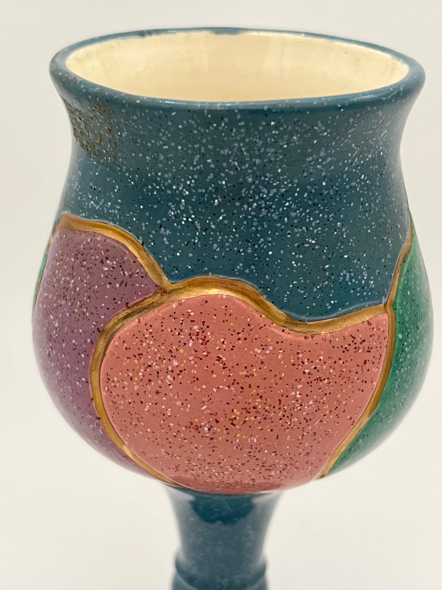 1980s CERAMIC DECORATIVE GOBLET
