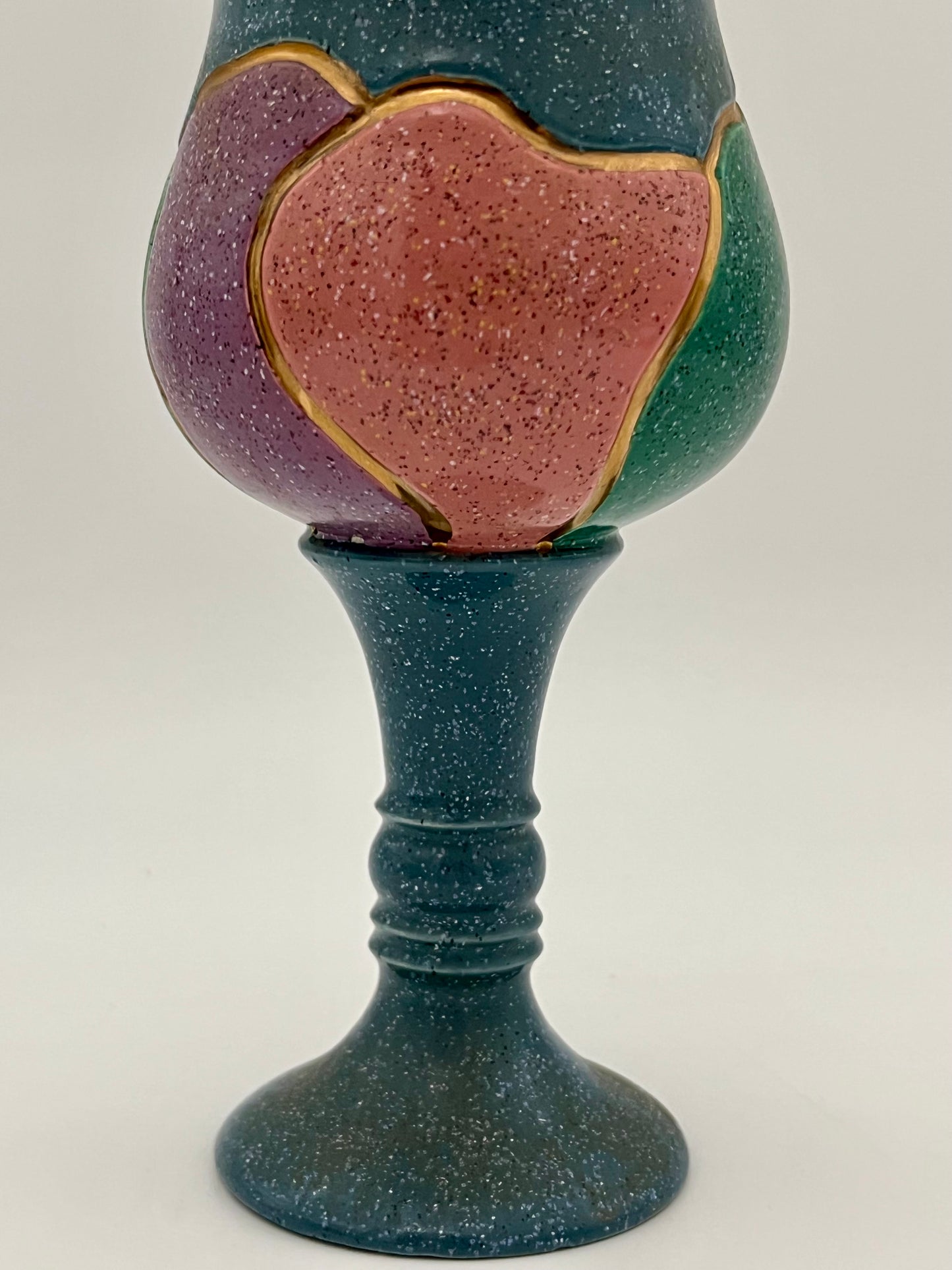 1980s CERAMIC DECORATIVE GOBLET