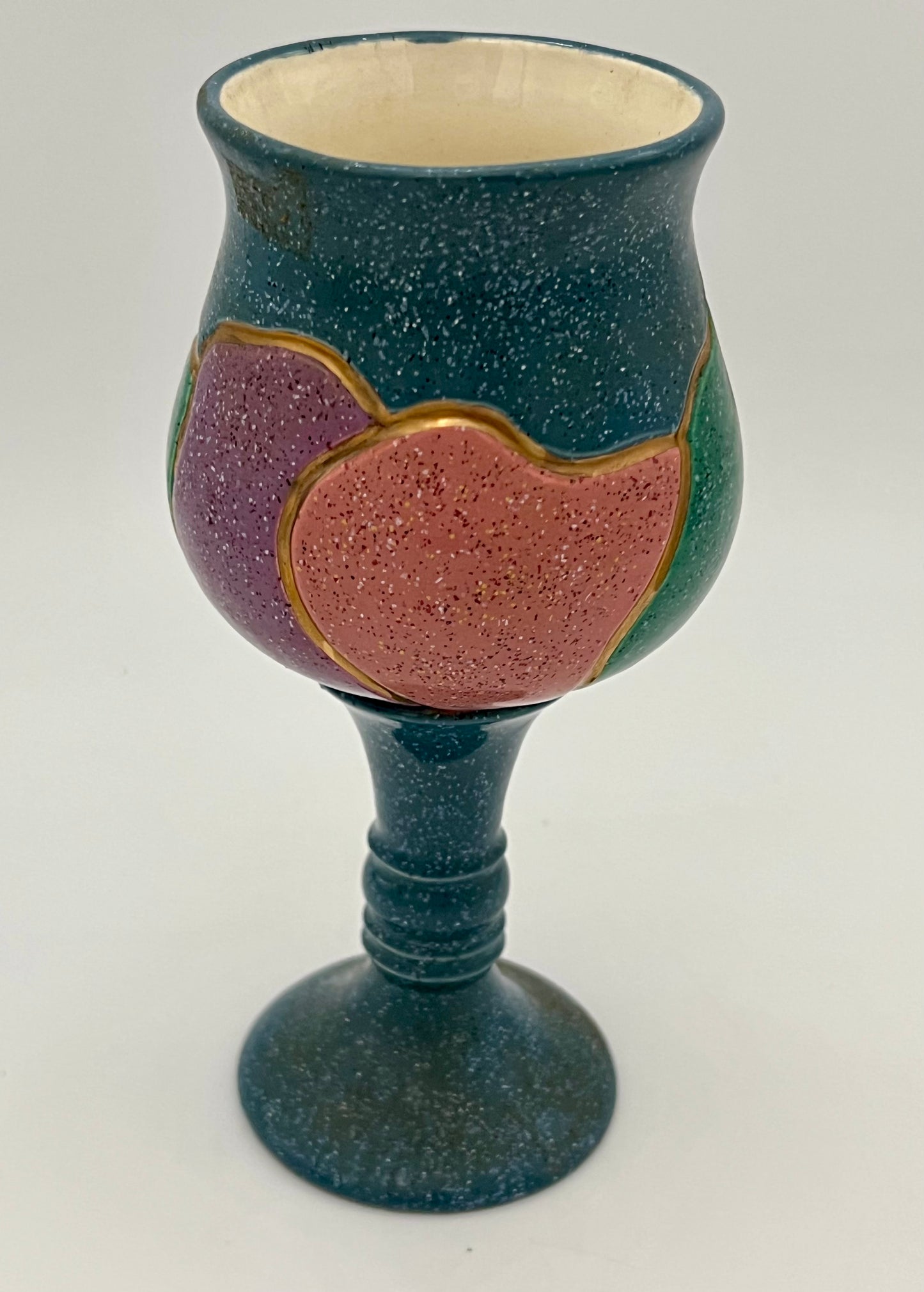 1980s CERAMIC DECORATIVE GOBLET