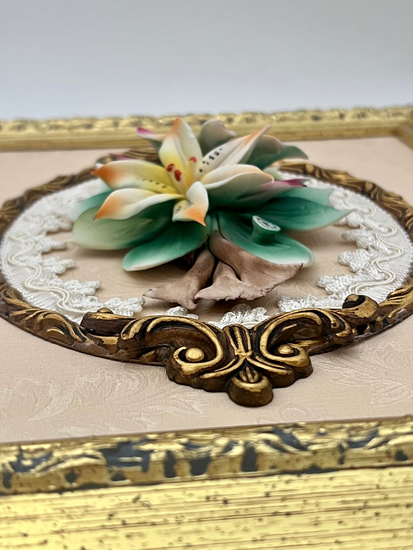 VINTAGE PAIR OF AUTHENTIC CAPODIMONTE ORIGINAL FRAMED ART