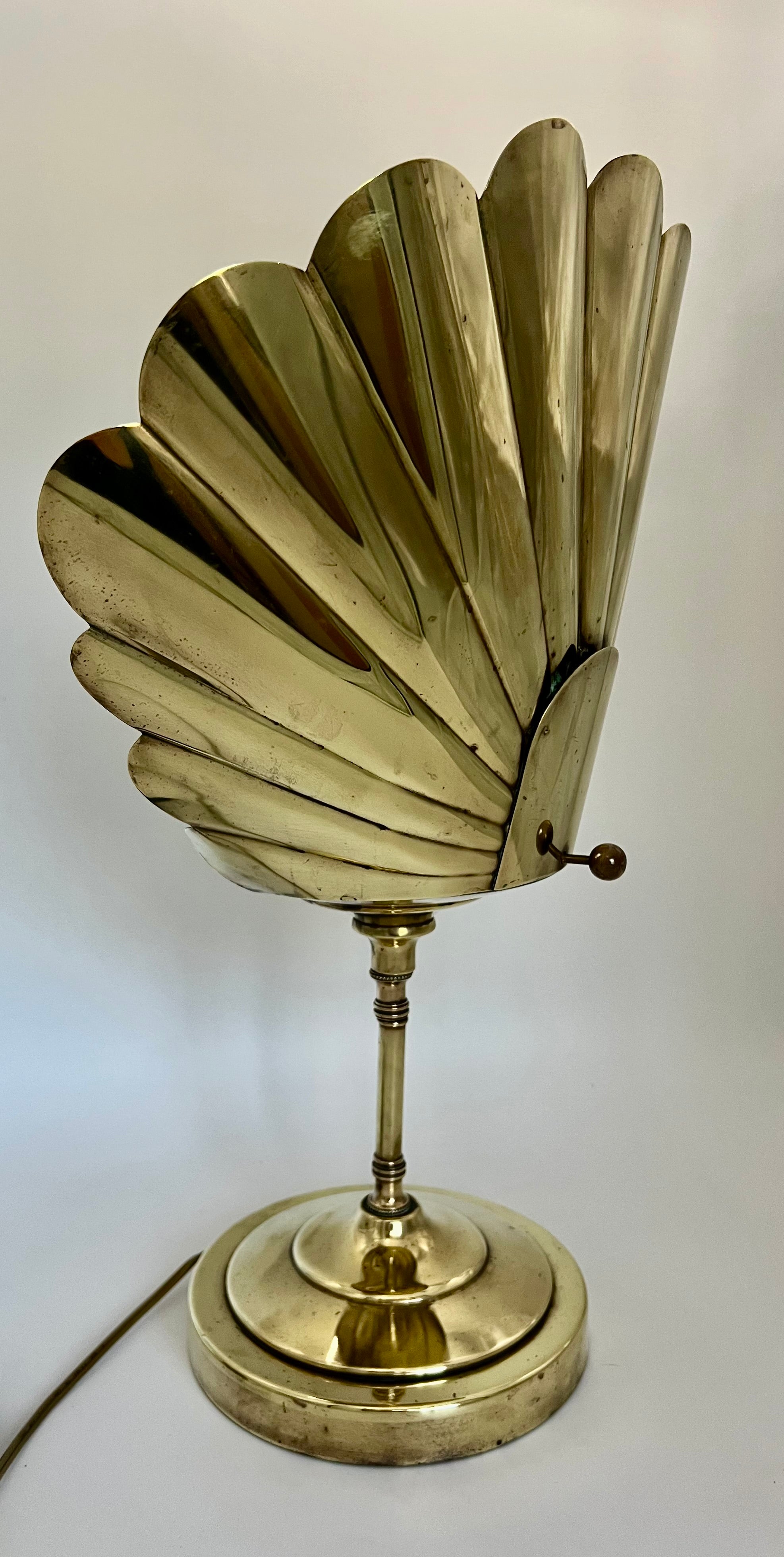 VINTAGE BRASS FAN REFLECTOR LAMP – HOLLYWOOD REGENCY GLAM