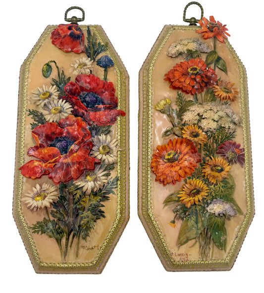 VINTAGE 3D WALL PLAQUES BY ROBERT LAESSIG, 1960s