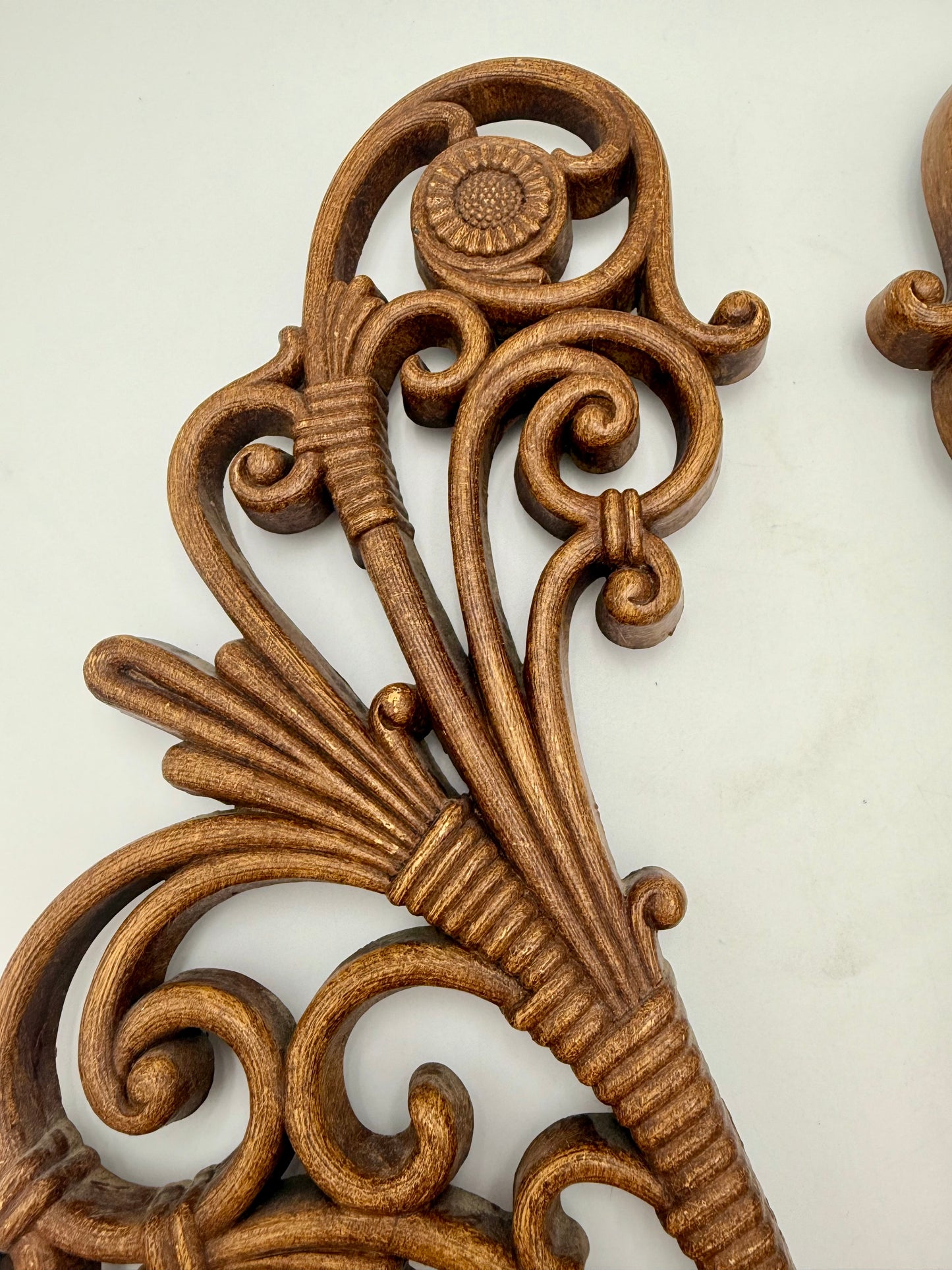 PAIR OF 1978 BOHO FAUX RATTAN WALL CANDLEHOLDER WALL SCONCES