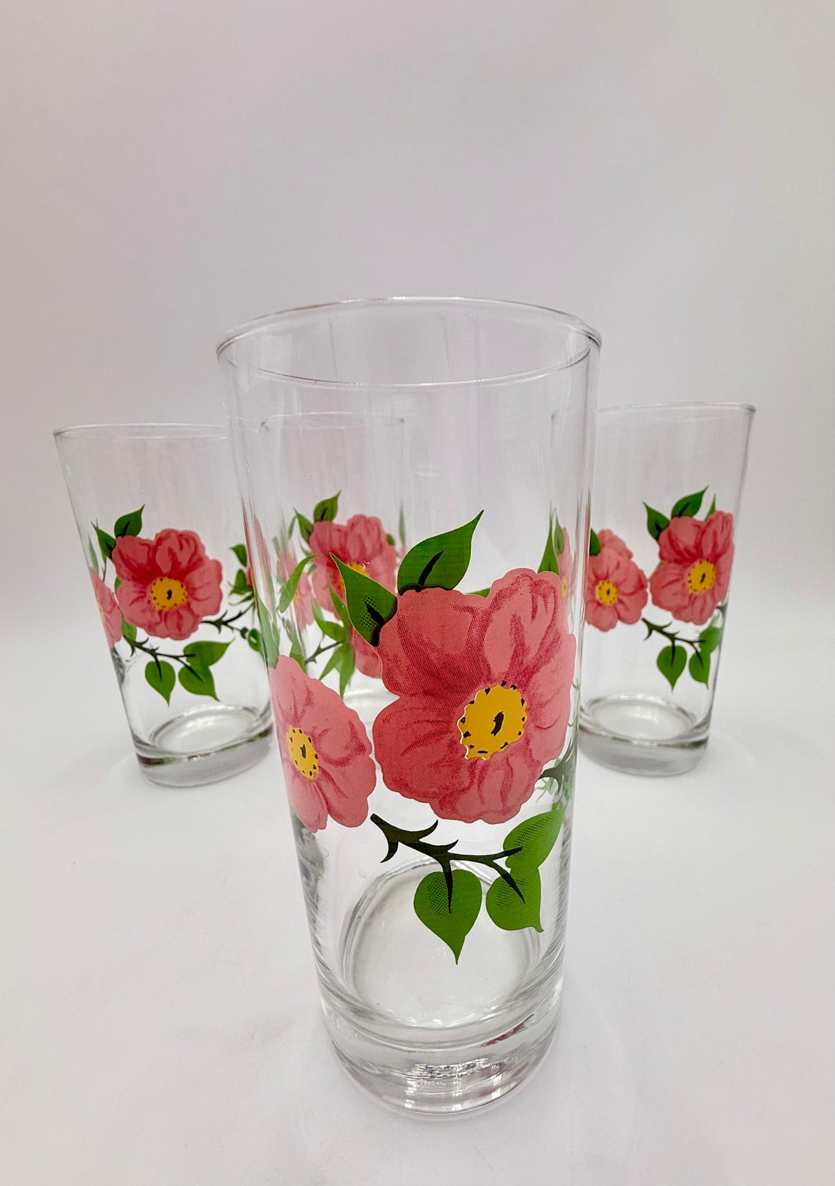 BRAND NEW 4 VINTAGE DESERT ROSE FRANCISCAN TUMBLERS STILL IN BOX