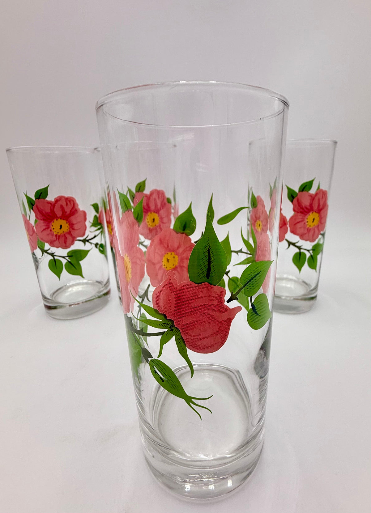 BRAND NEW 4 VINTAGE DESERT ROSE FRANCISCAN TUMBLERS STILL IN BOX