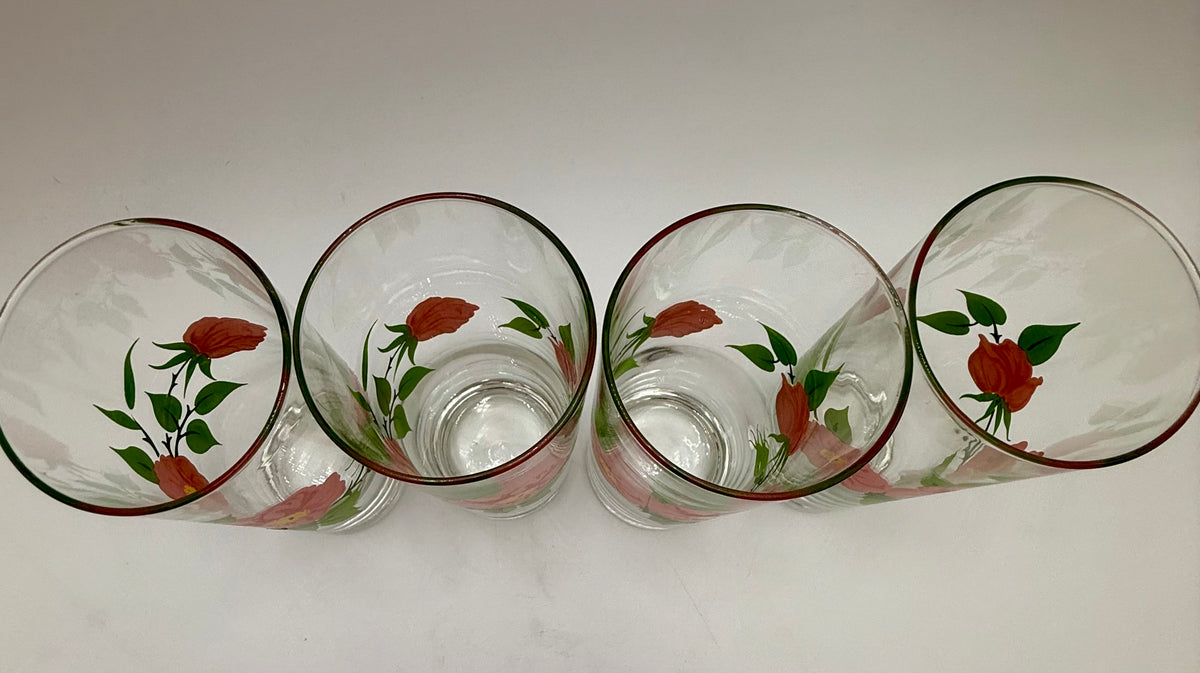 BRAND NEW 4 VINTAGE DESERT ROSE FRANCISCAN TUMBLERS STILL IN BOX