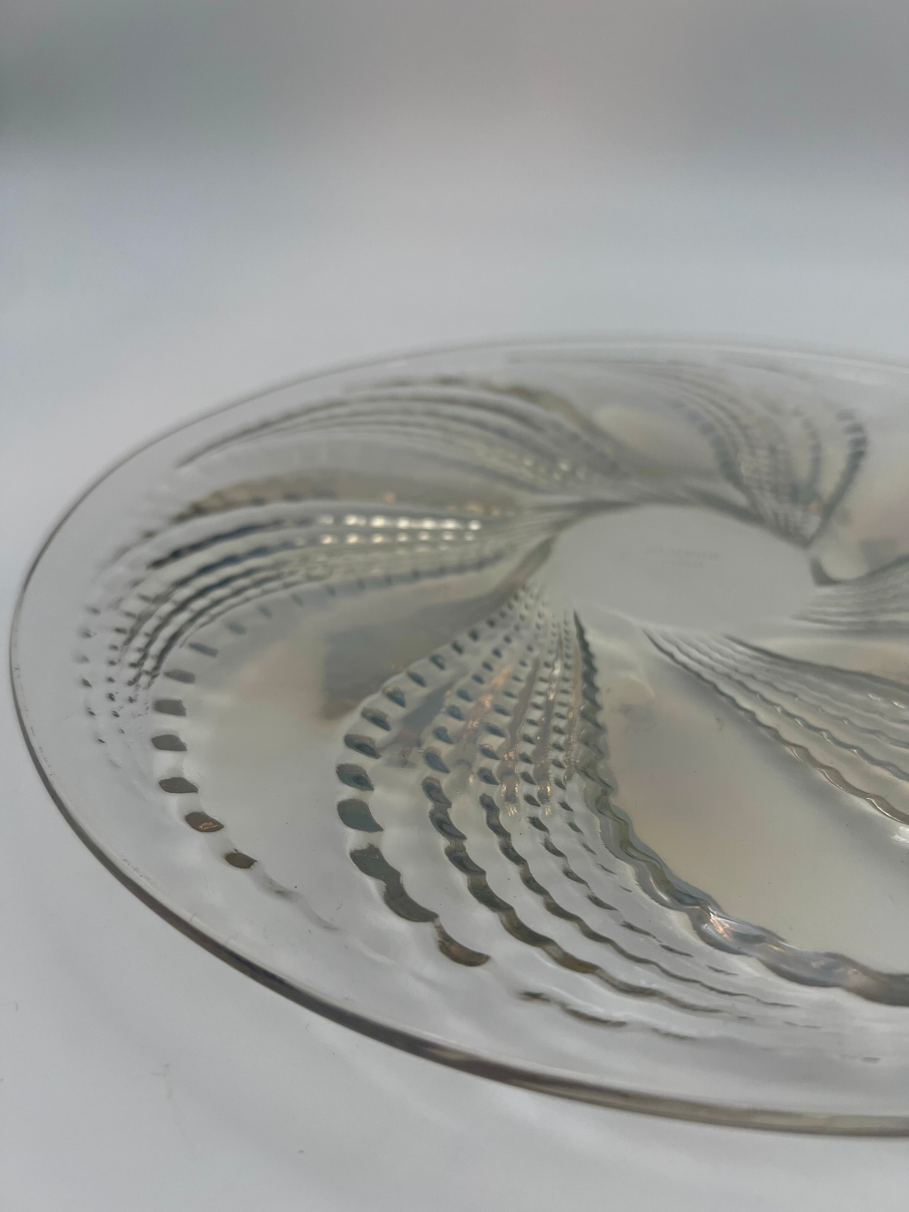 R. LALIQUE FRANCE “SPIRALES” ART DECO 10.5″ CRYSTAL BOWL – RENÉ LALIQUE DESIGN C. 1935