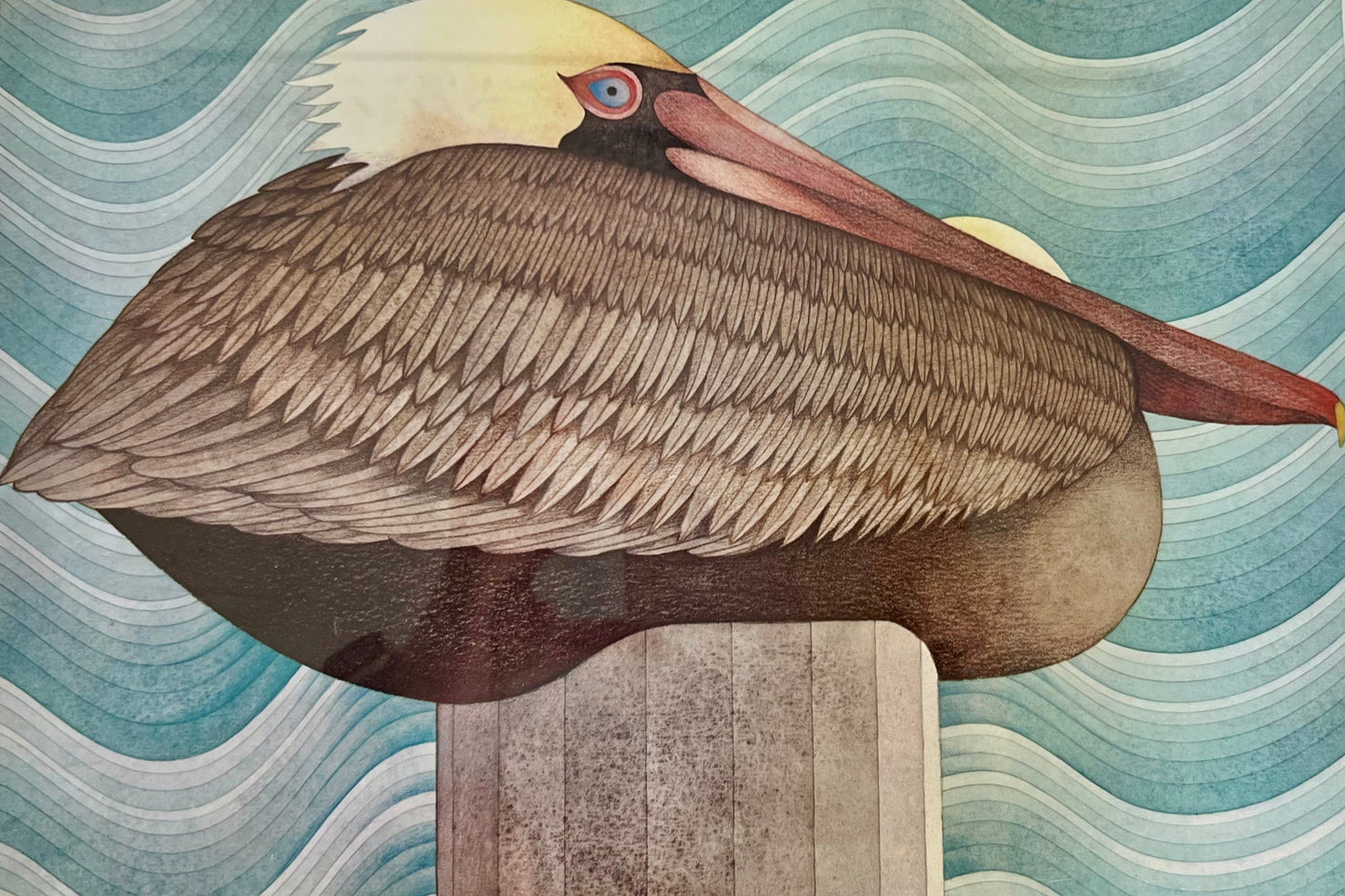 FRAMED "BROWN PELICAN" SIGNED AND NUMBERED LITHOGRAPH BY IKKI MATSUMOTO, CIRCA EARLY 1980s