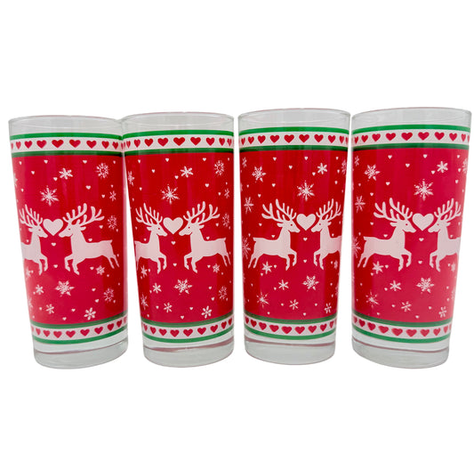 VINTAGE CHRISTMAS TUMBLERS, SET OF 4