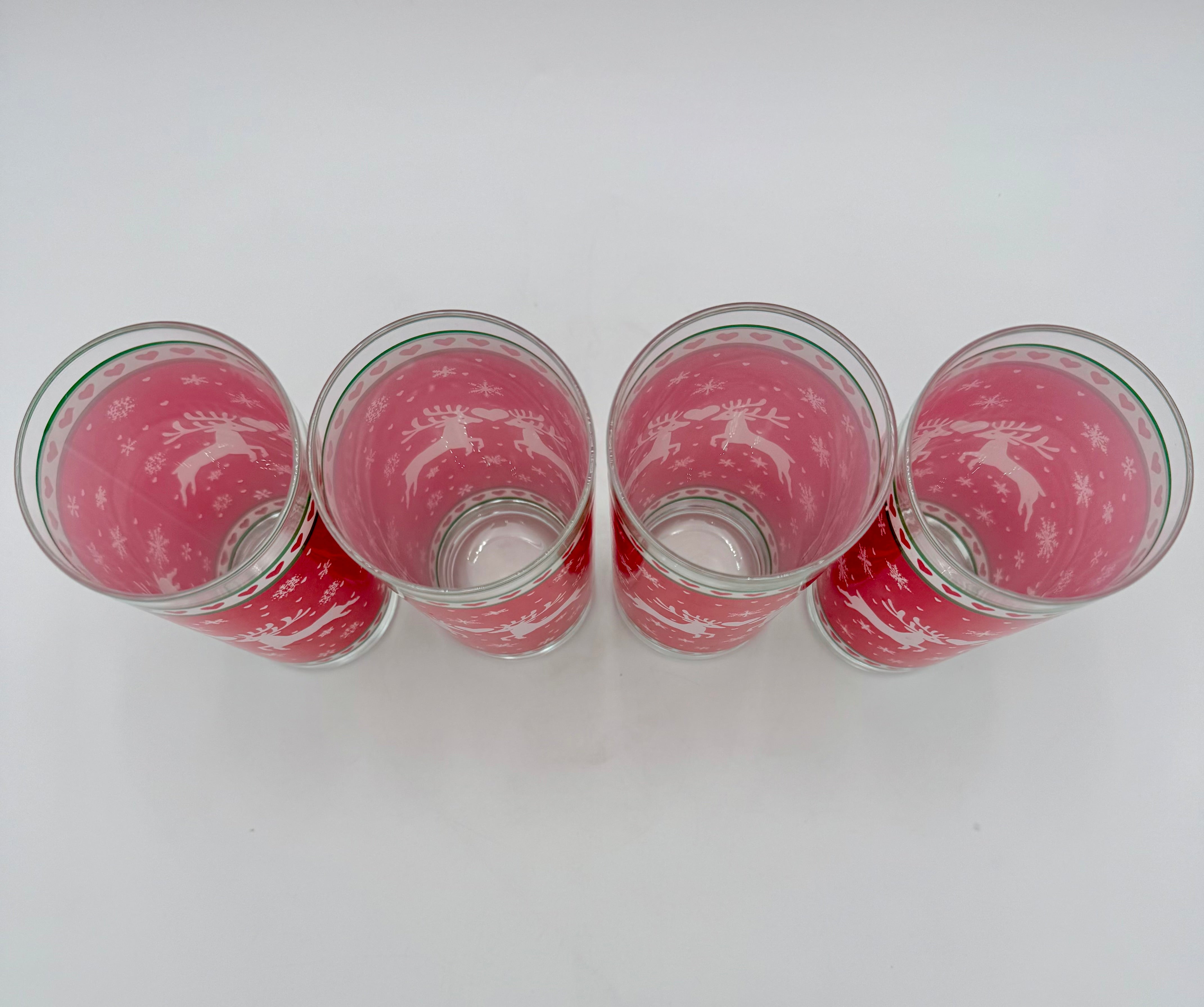 VINTAGE CHRISTMAS TUMBLERS, SET OF 4