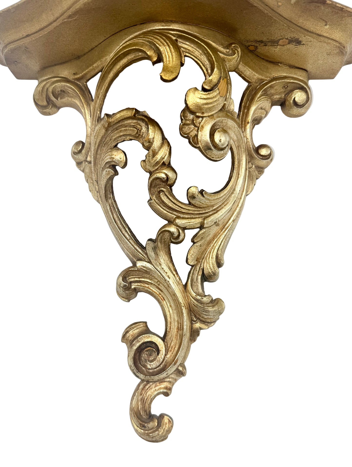 1970s SYROCO GOLD WOOD WALL SHELF