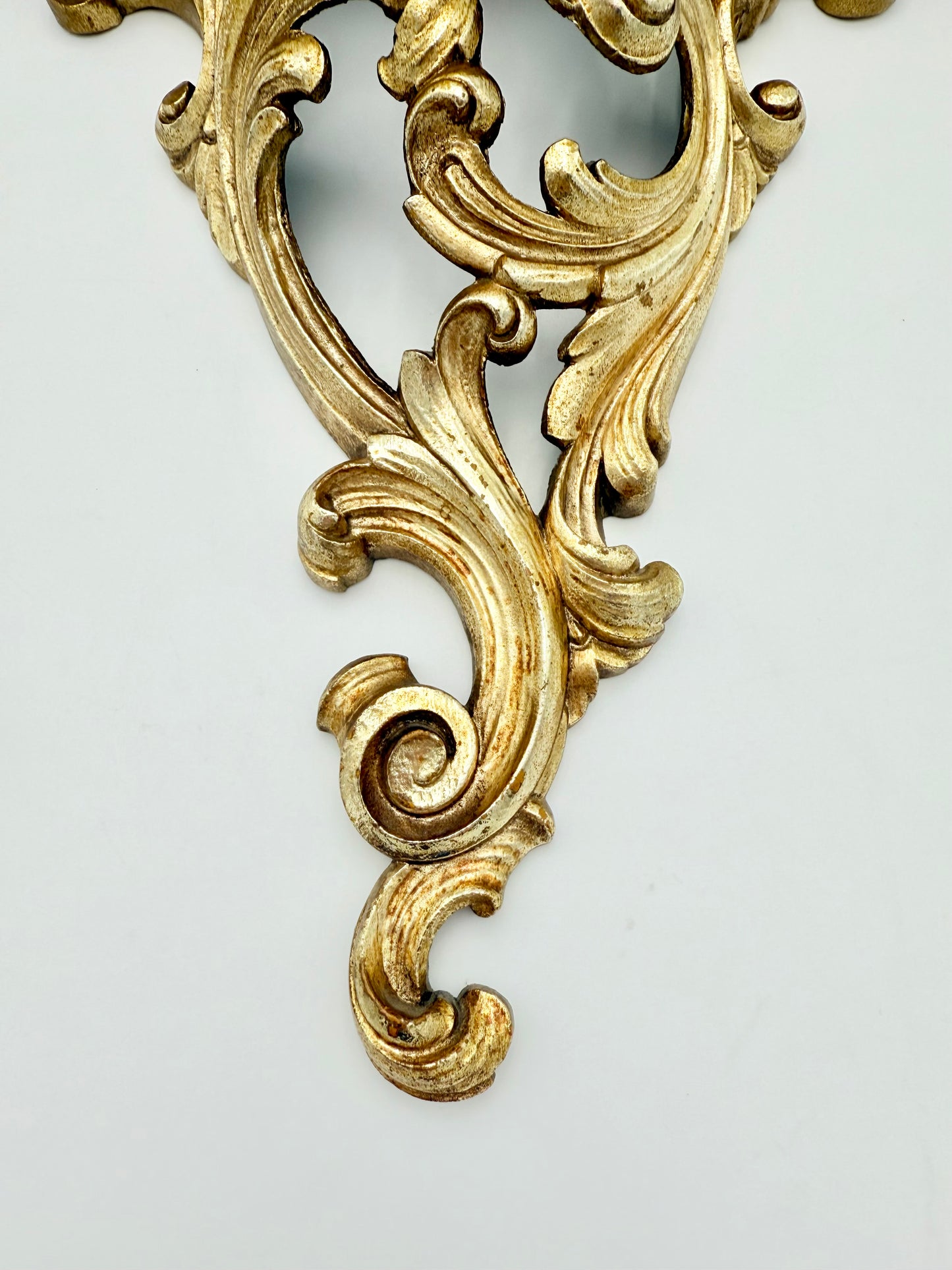 1970s SYROCO GOLD WOOD WALL SHELF