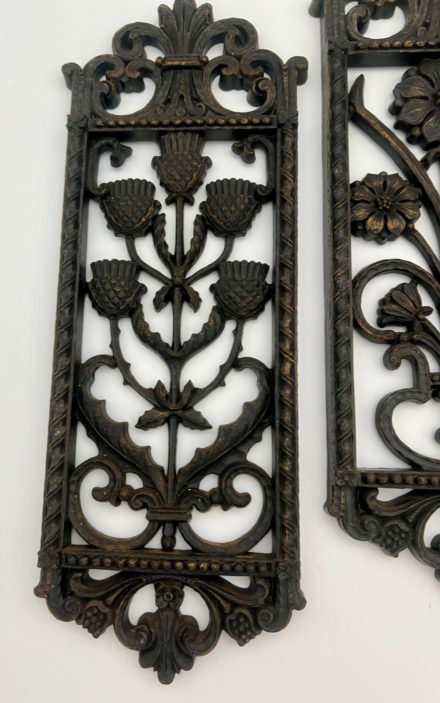 COMPLETE SET OF 4 HOMECO 1970s FLORAL WALL PLAQUES