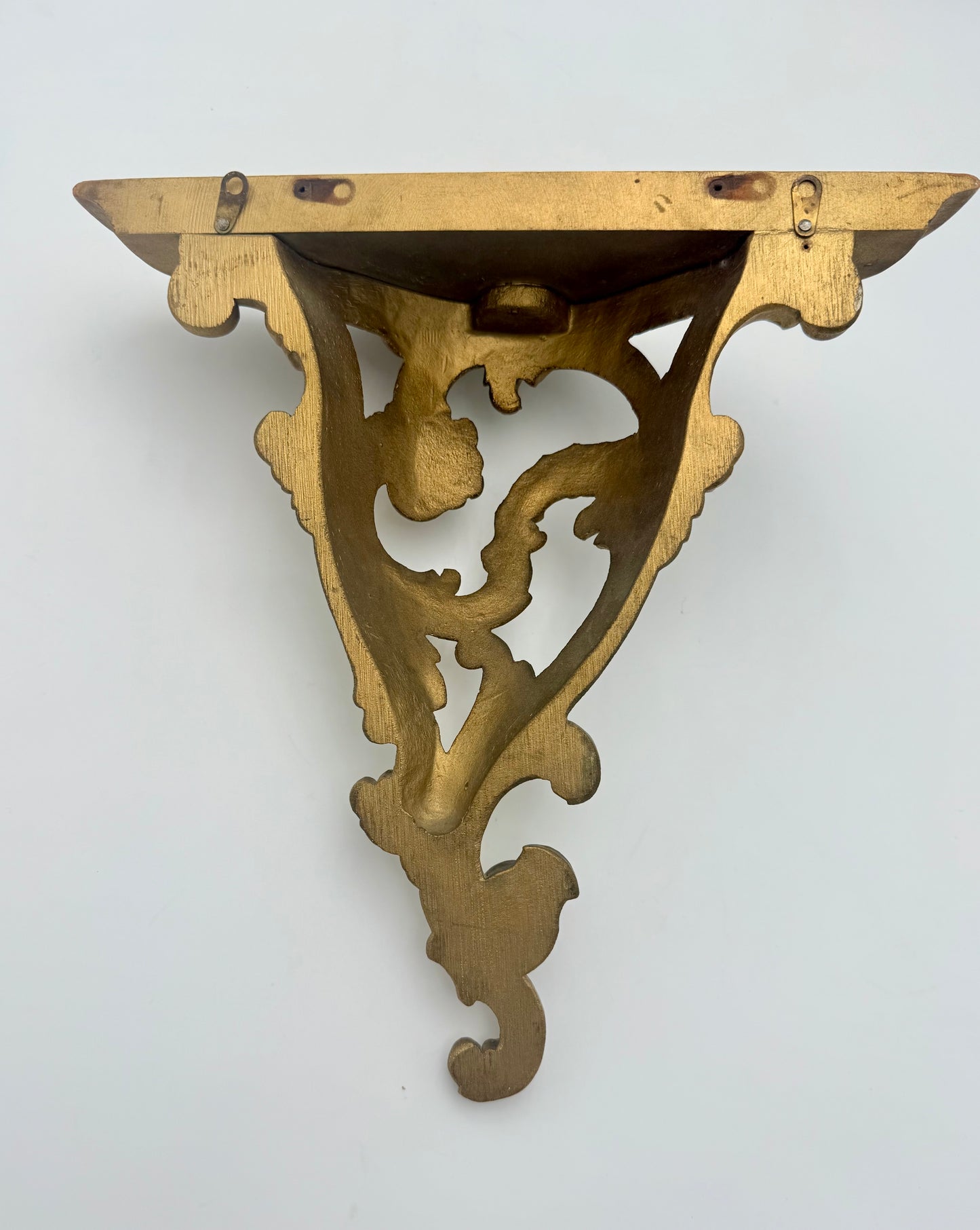 1970s SYROCO GOLD WOOD WALL SHELF