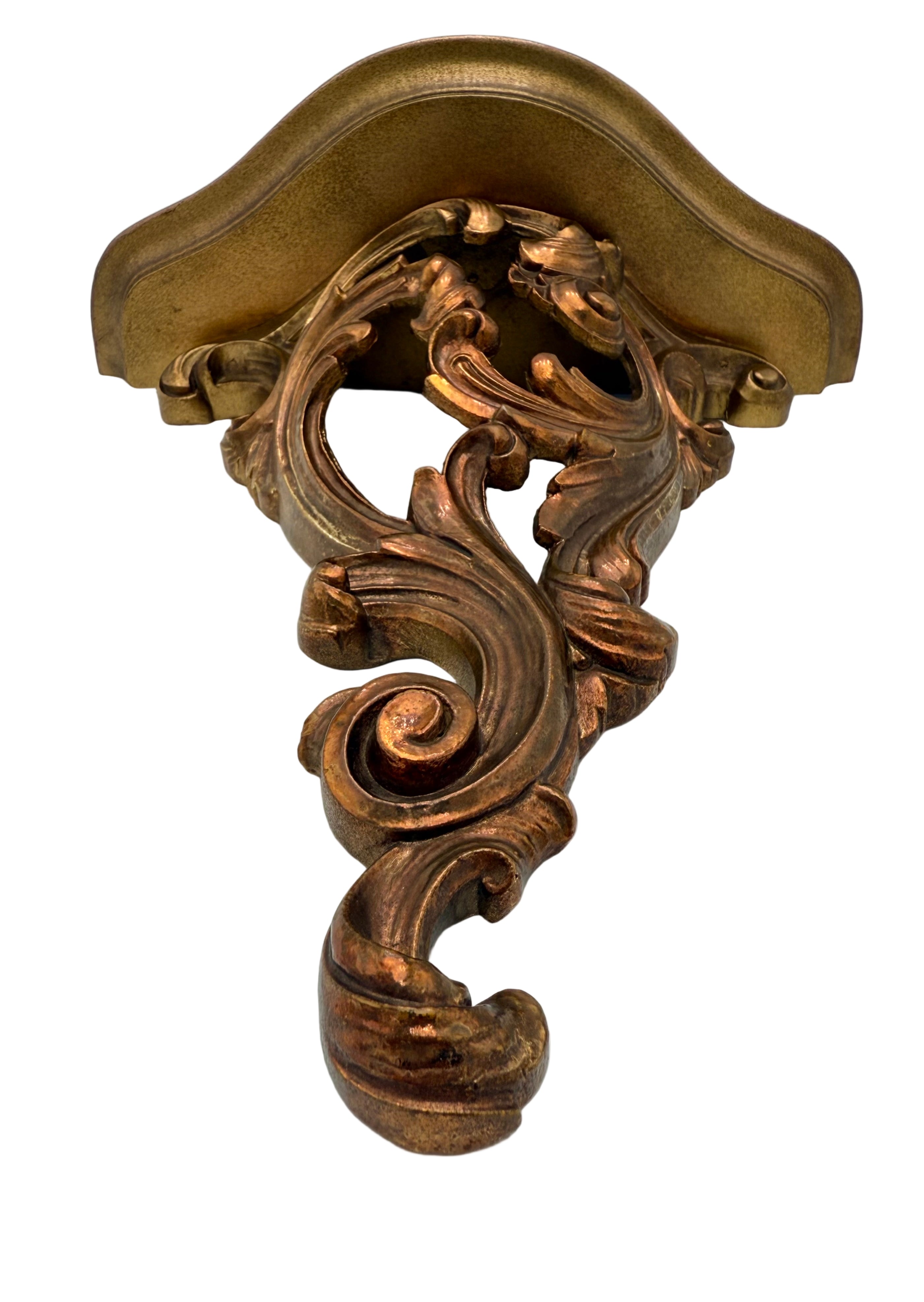 VINTAGE SYROCO ORNATE WALL SHELF | HOLLYWOOD REGENCY GILT SCROLL CORBEL | MID CENTURY SYROCOWOOD DECOR