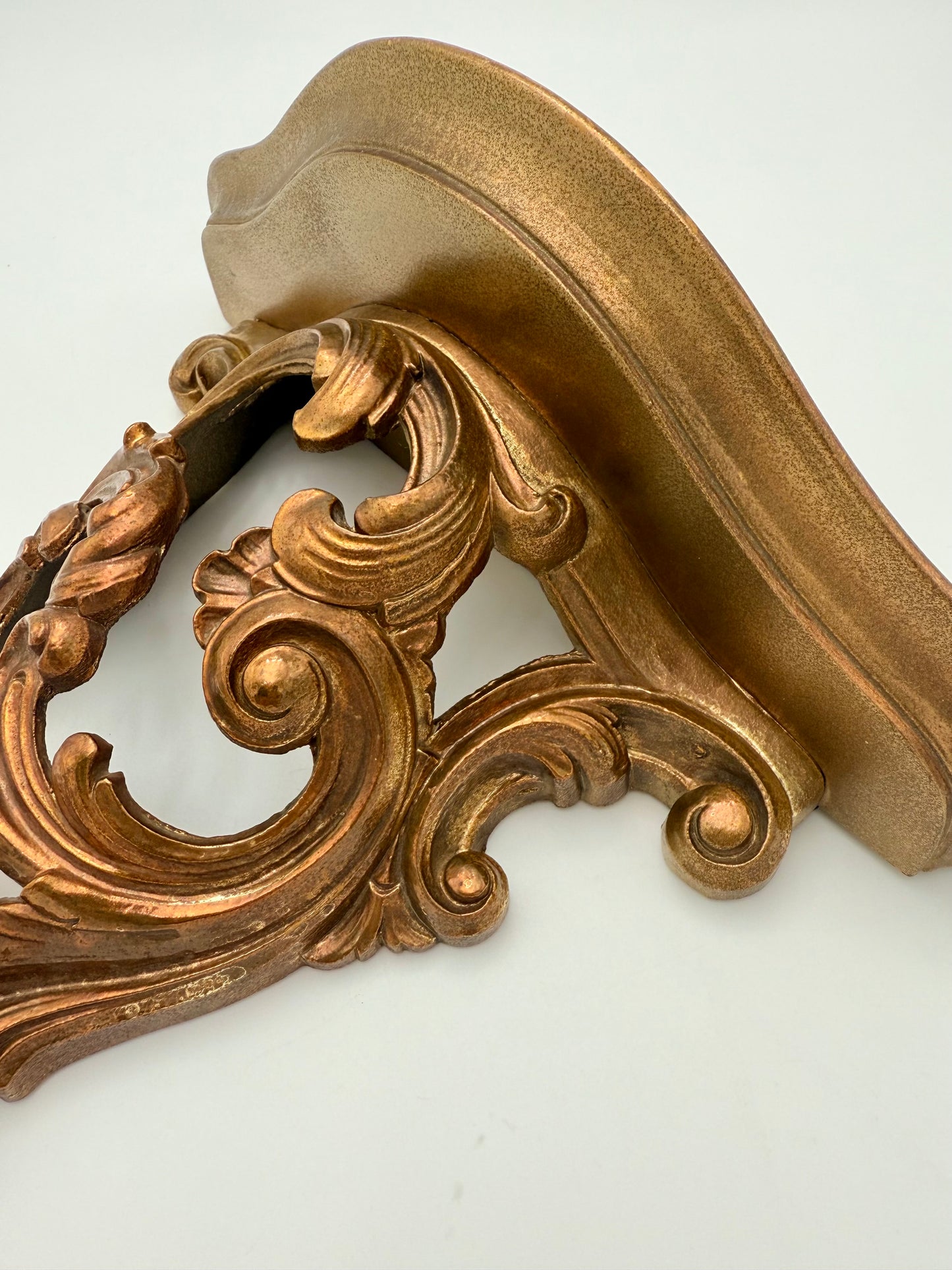 1970s SYROCO COPPER WOOD WALL SHELF
