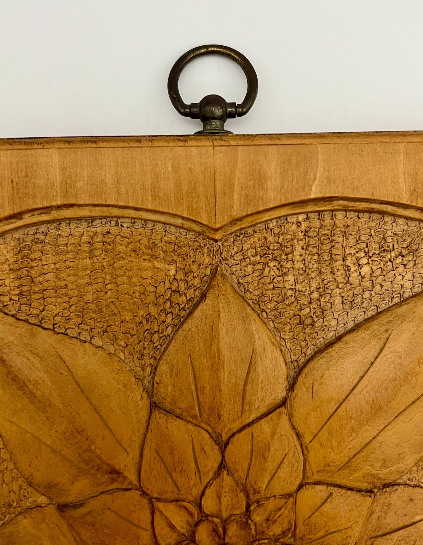 VINTAGE SQUARE WOOD WALL PLAQUE, CIRCA 1972