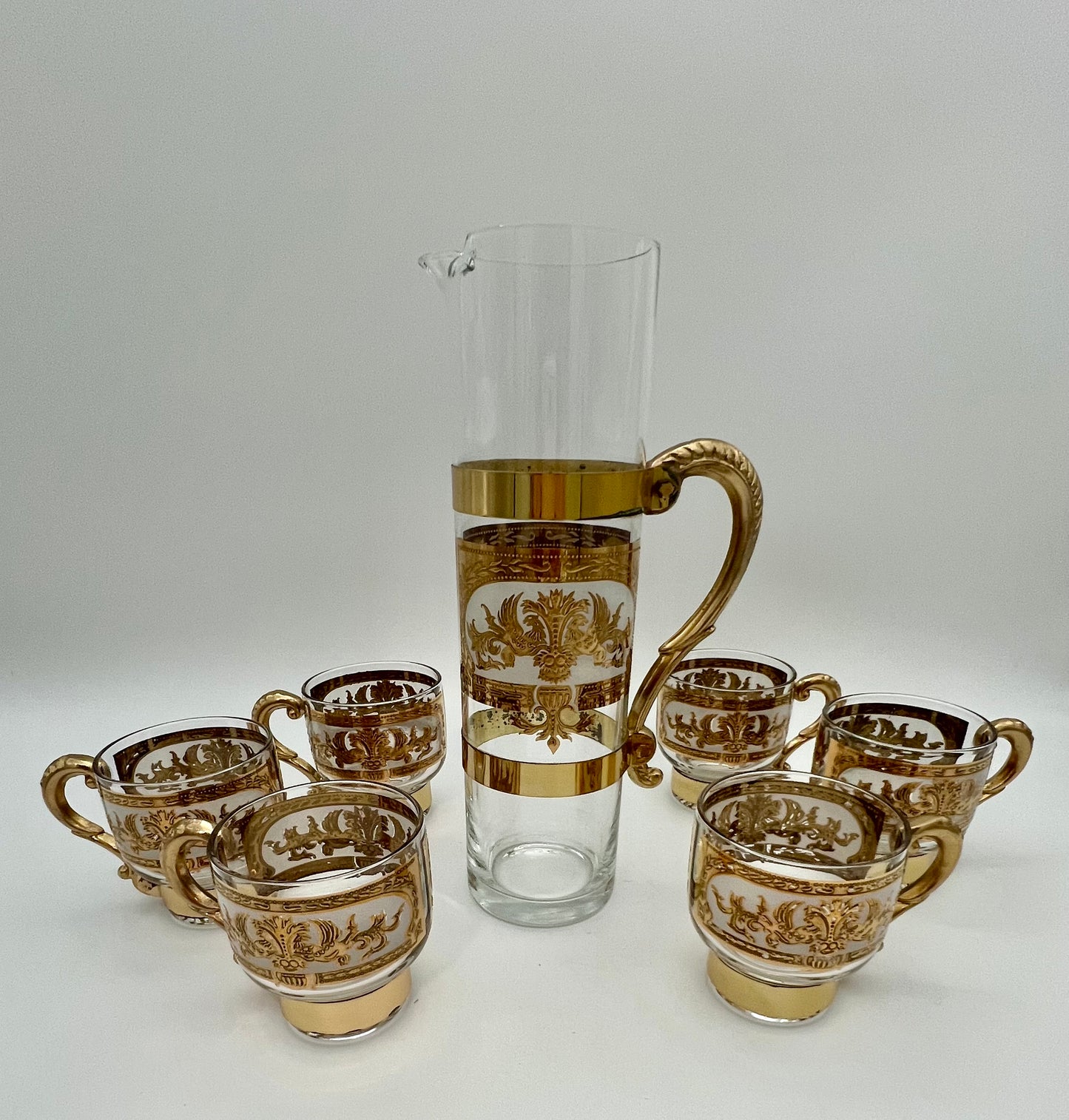 VINTAGE RUSSIAN 22 K GOLD and BRASS MARTINI/COCKTAIL SET