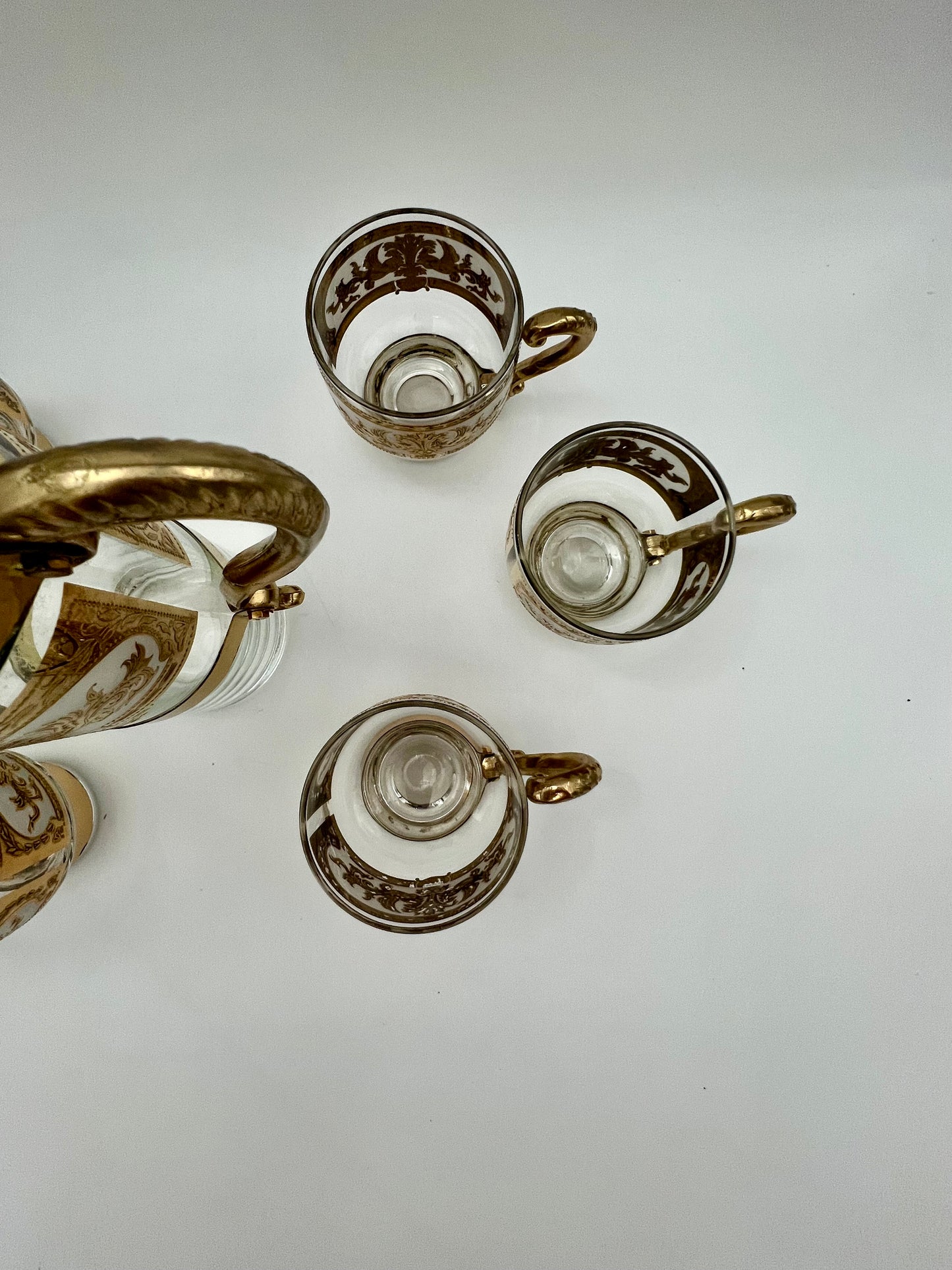 VINTAGE RUSSIAN 22 K GOLD and BRASS MARTINI/COCKTAIL SET