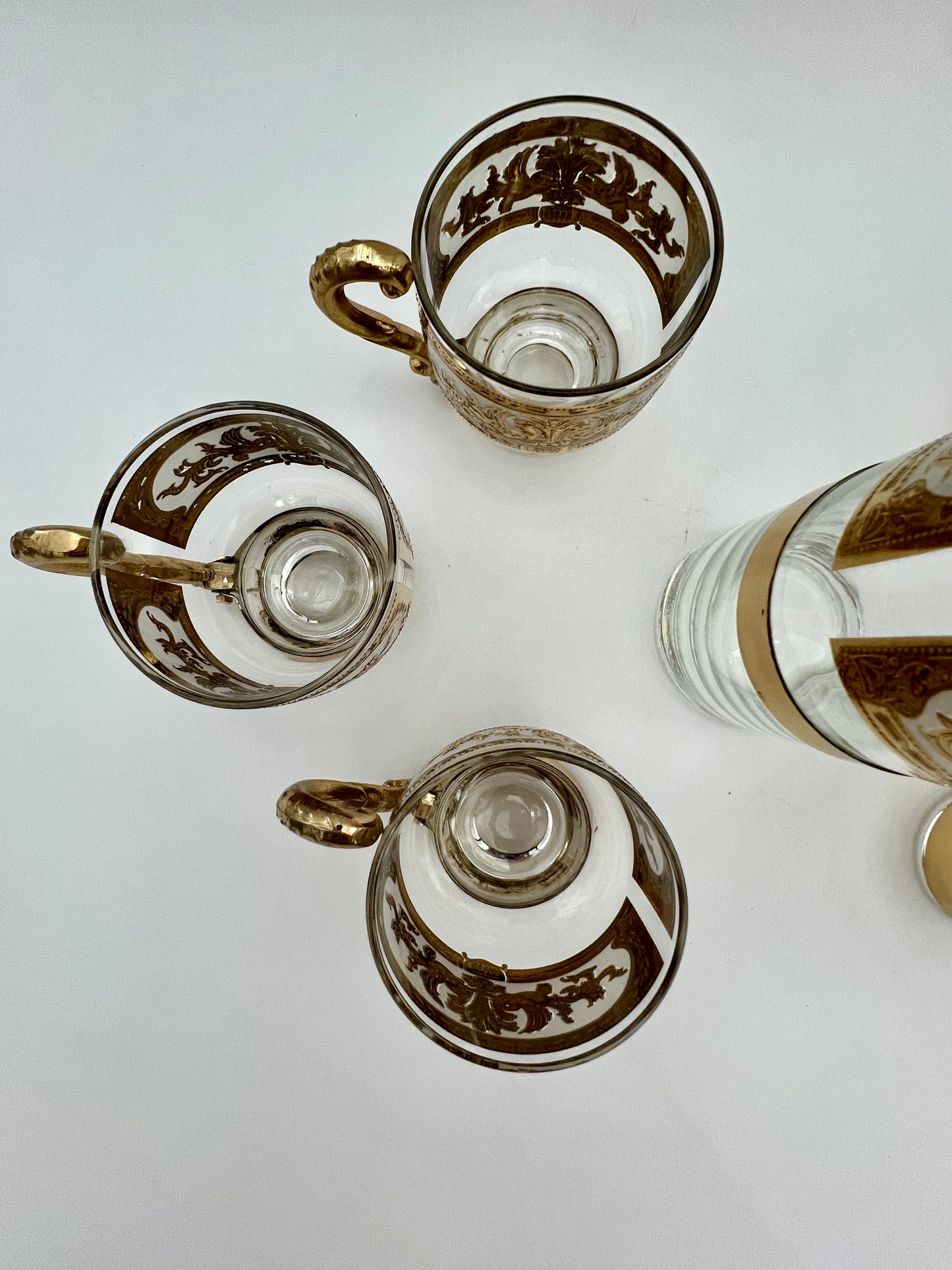 VINTAGE RUSSIAN 22 K GOLD and BRASS MARTINI/COCKTAIL SET
