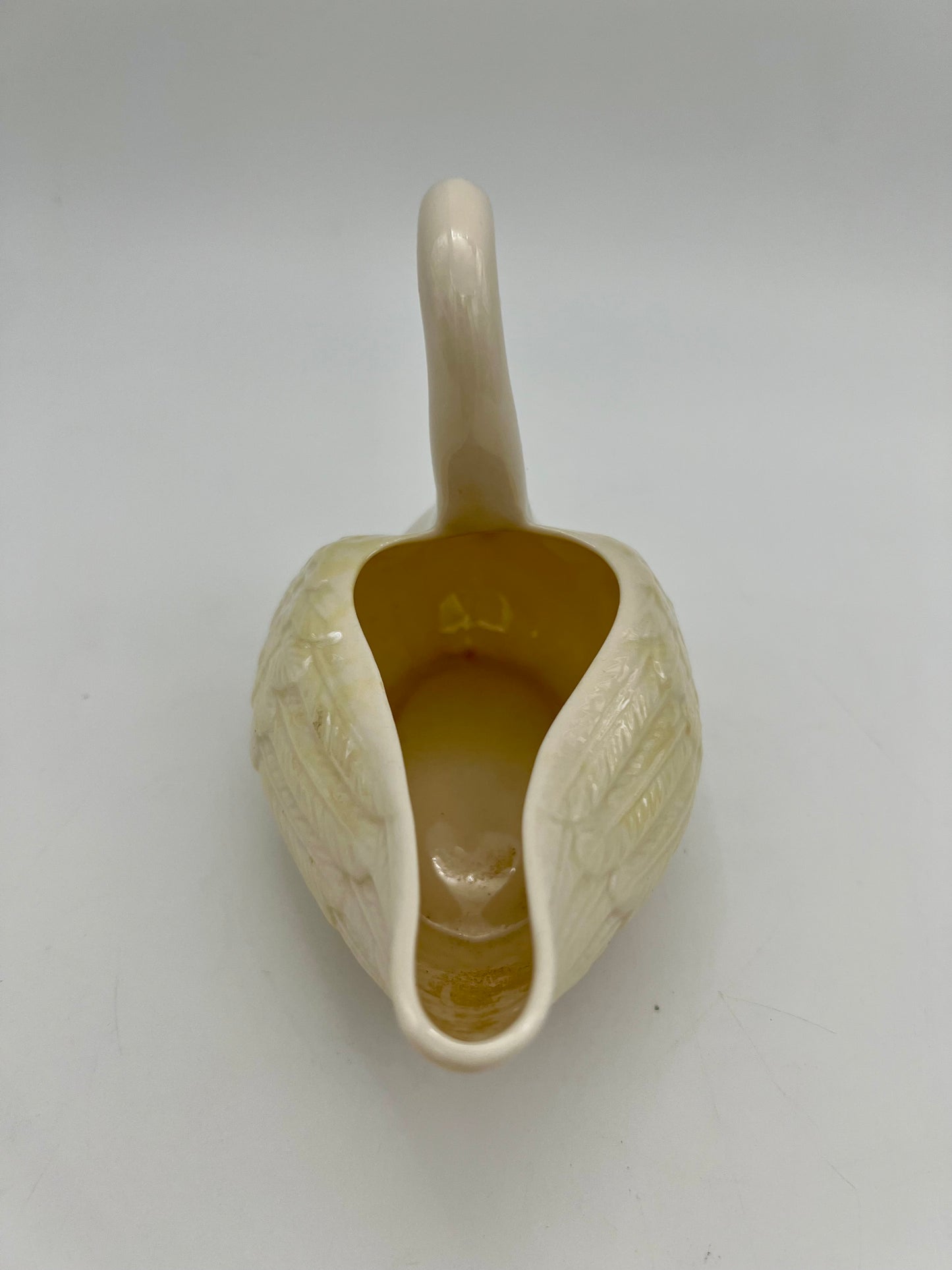 VINTAGE BELLEEK IRELAND SWAN CREAMER/GRAVY BOAT