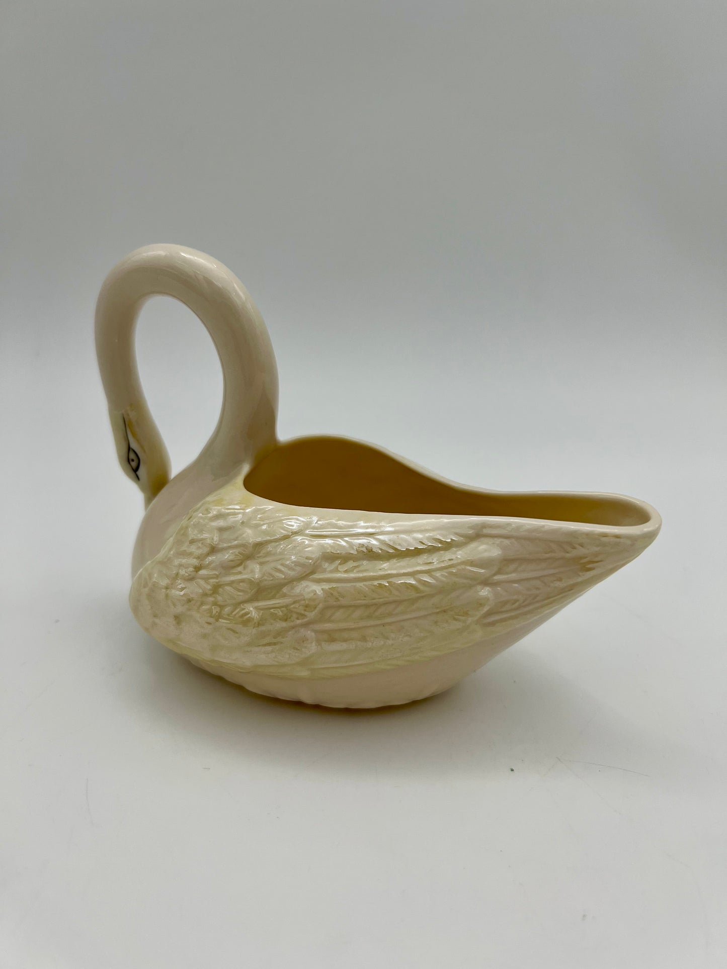 VINTAGE BELLEEK IRELAND SWAN CREAMER/GRAVY BOAT
