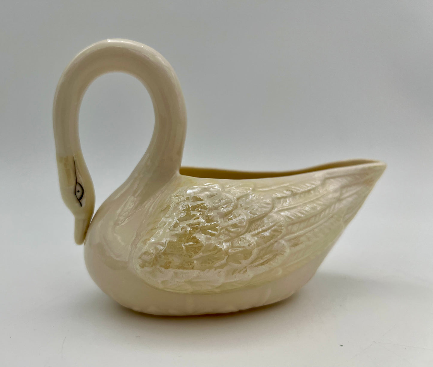 VINTAGE BELLEEK IRELAND SWAN CREAMER/GRAVY BOAT