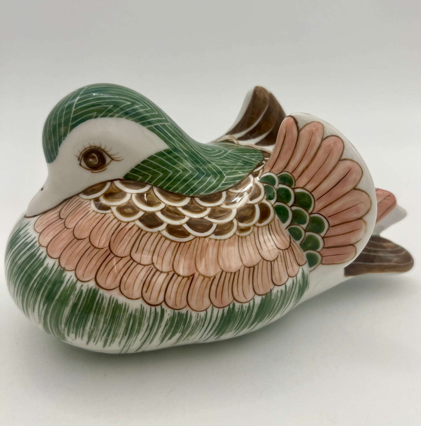 VINTAGE 1980s THAI HAND PAINTED CERAMIC DUCK