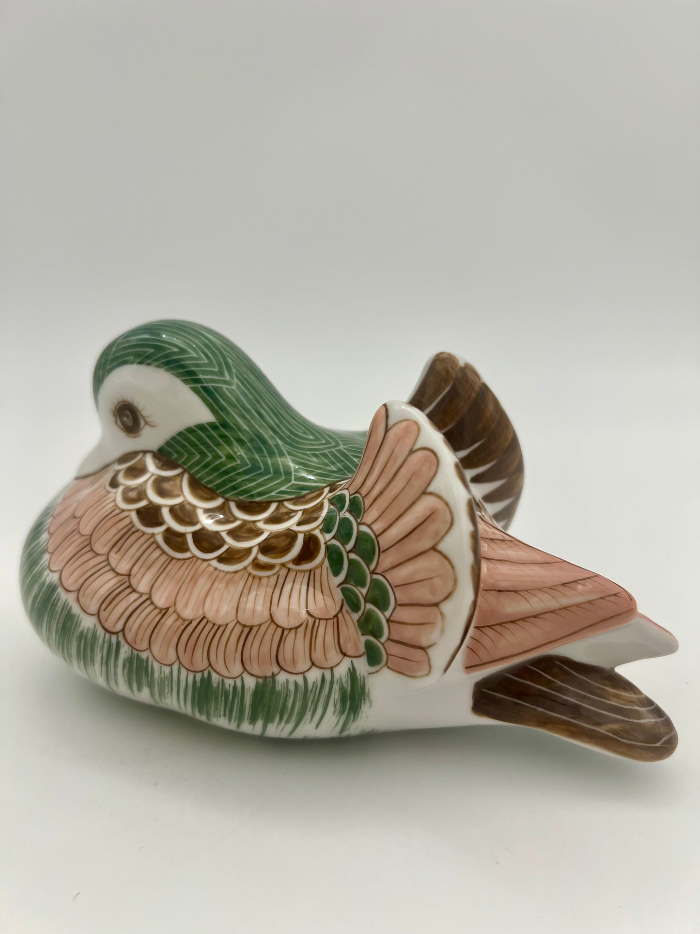VINTAGE 1980s THAI HAND PAINTED CERAMIC DUCK