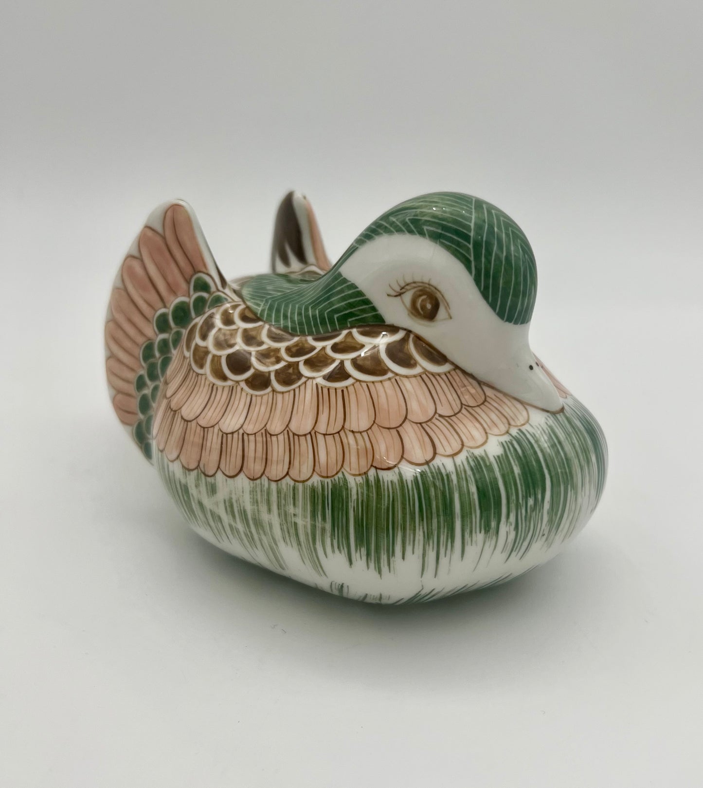 VINTAGE 1980s THAI HAND PAINTED CERAMIC DUCK