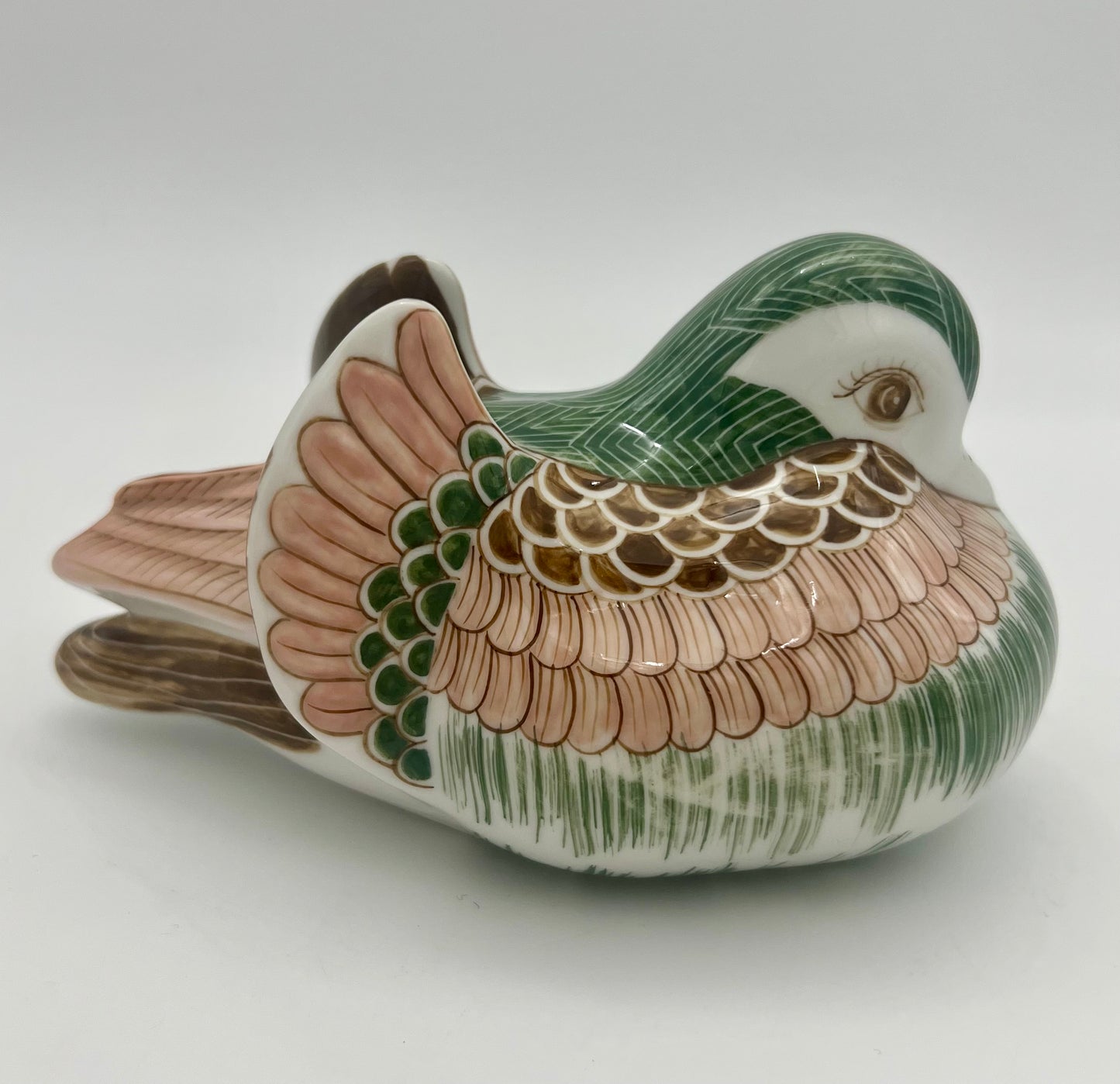 VINTAGE 1980s THAI HAND PAINTED CERAMIC DUCK