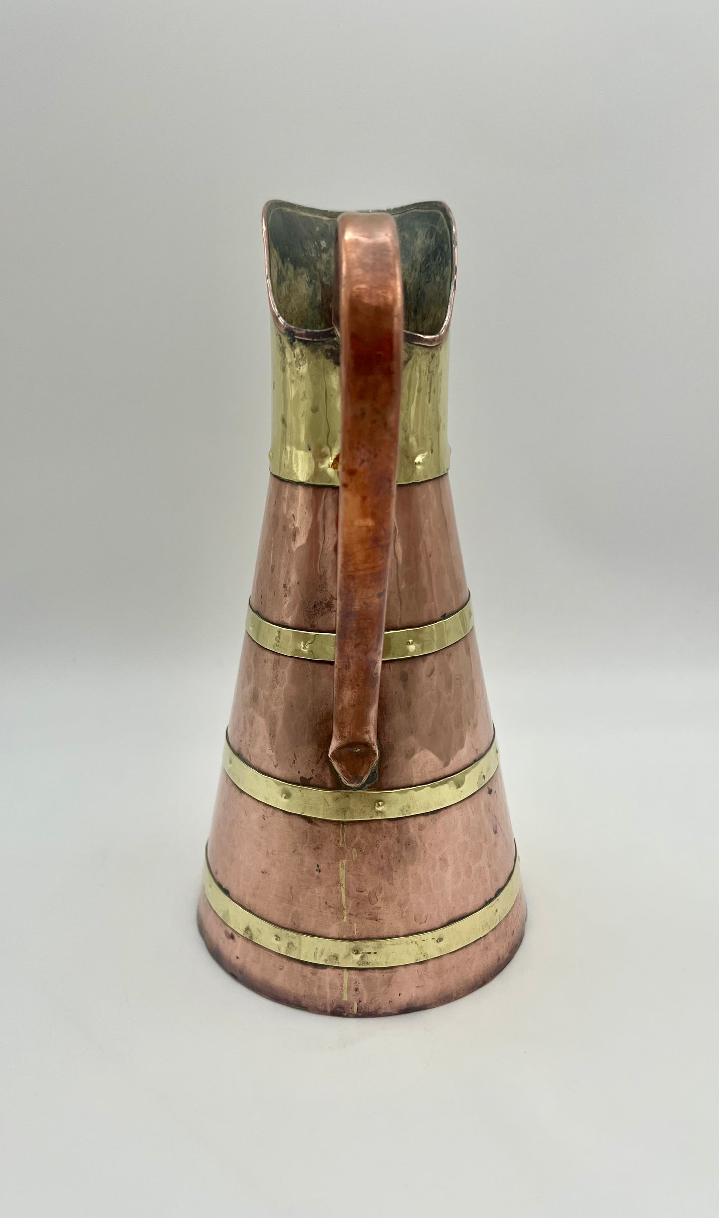 ANTIQUE ENGLISH COPPER AND BRASS PITCHER, CIRCA 1860s