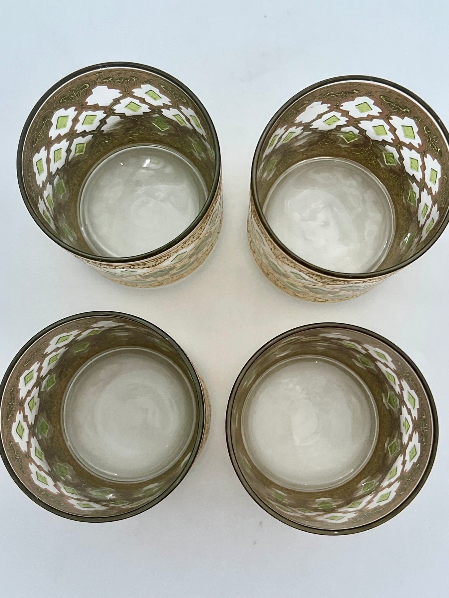 MID CENTURY CULVER 22K GOLD VALENCIA DOUBLE OLD-FASHIONED GLASSES, SET OF 4