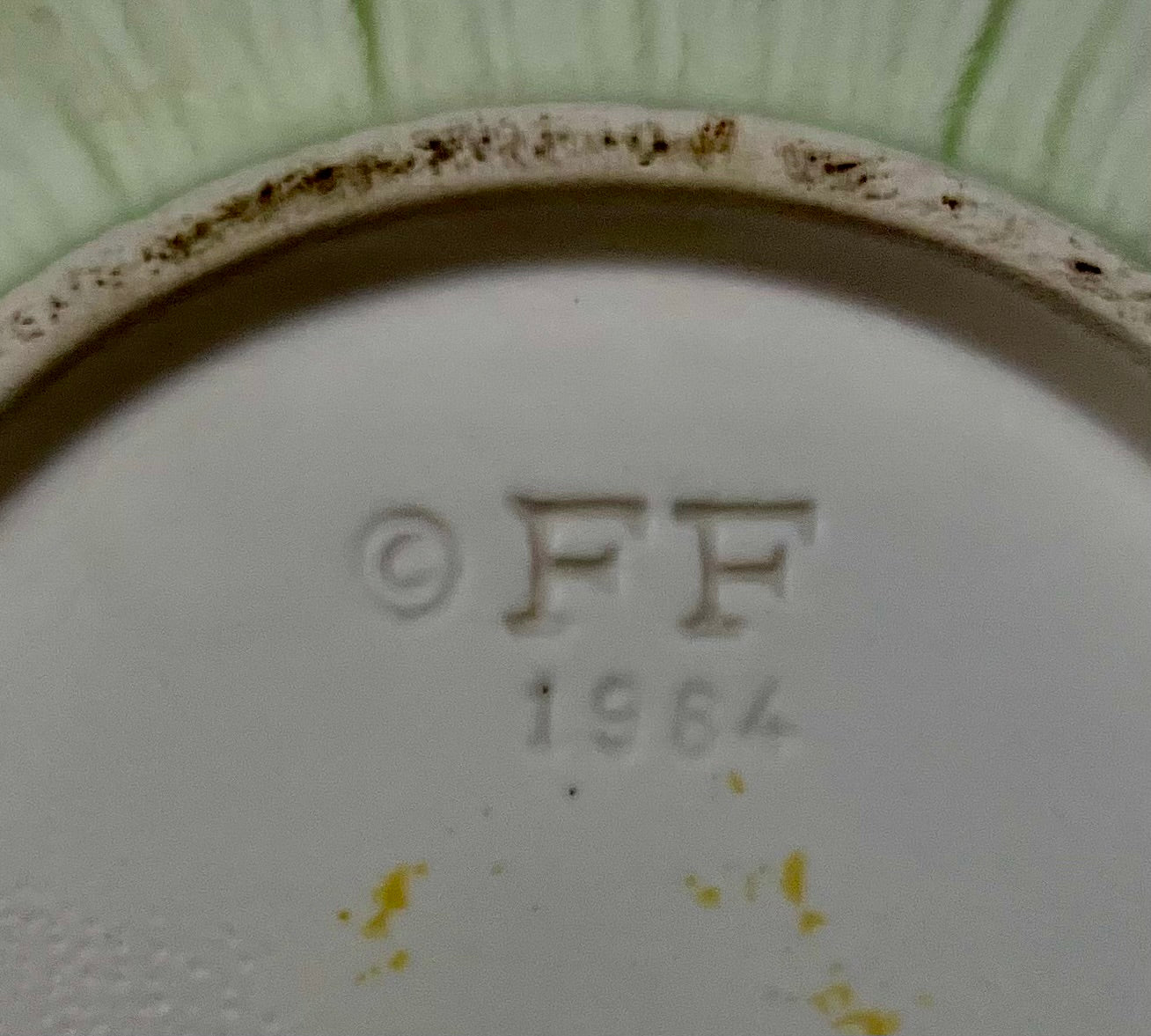 VINTAGE FITZ AND FLOYD SERVING BOWL WITH BUTTERFLY