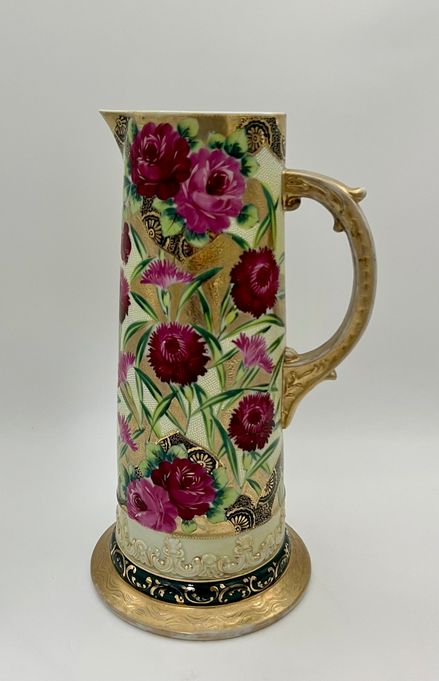 LARGE ANTIQUE JAPANESE NIPPON ERA PORCELAIN PITCHER/JUG