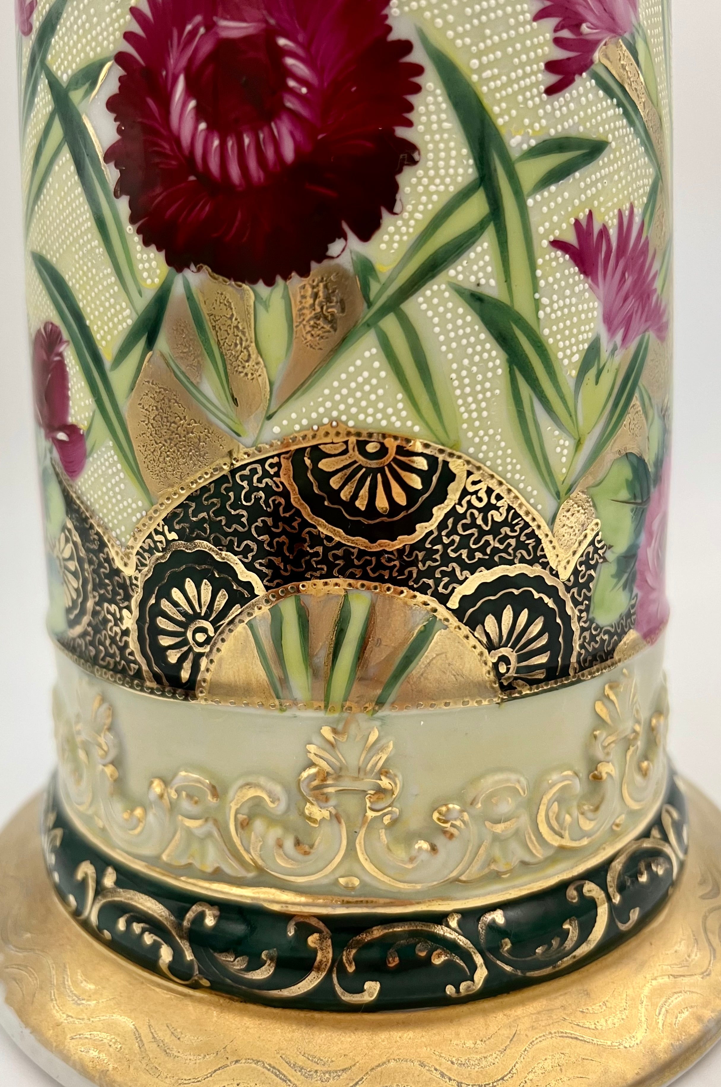 ANTIQUE NIPPON HAND-PAINTED GOLD FLORAL PITCHER   Exquisite Raised Moriage Enamel | Circa 1895–1910 | Japan