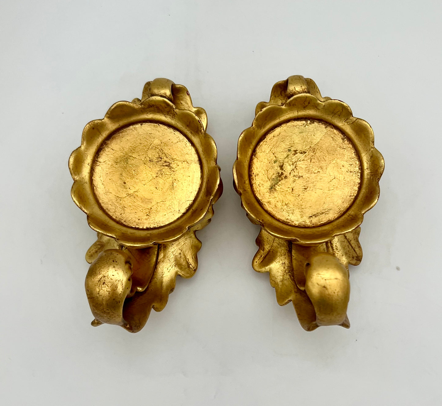 PAIR OF VINTAGE GILT CERAMIC PILAR CANDLEHOLDERS