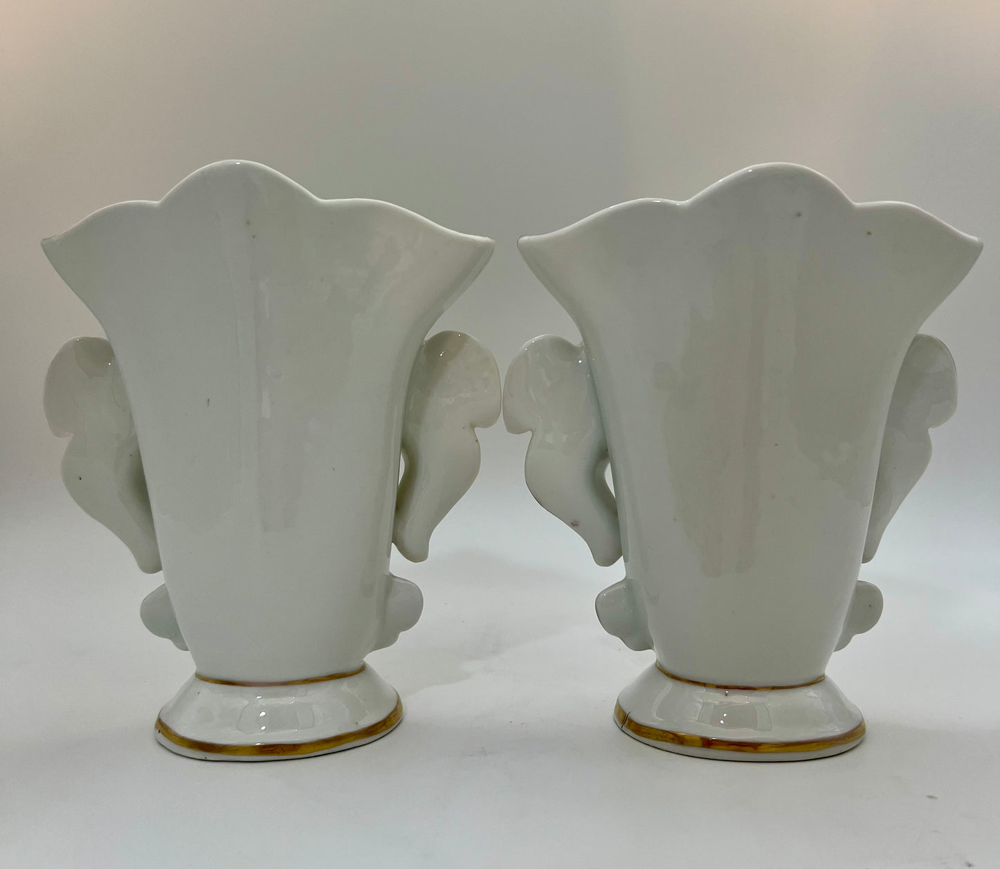 PAIR OF ANTIQUE OLD PARIS PORCELAIN FLORAL VASES, CIRCA 1800s