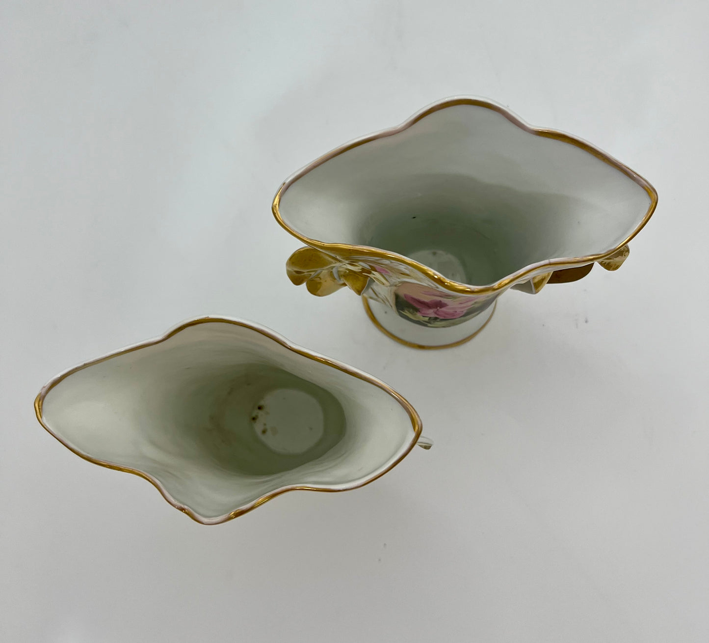 PAIR OF ANTIQUE OLD PARIS PORCELAIN FLORAL VASES, CIRCA 1800s