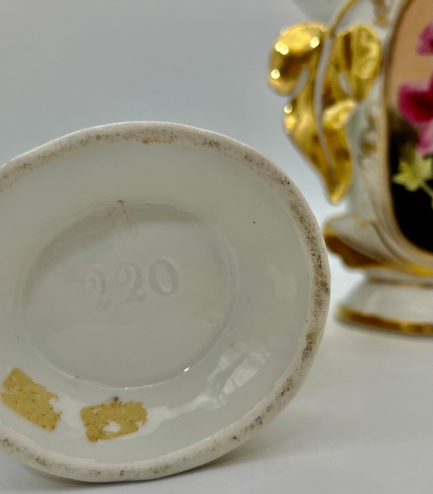 PAIR OF ANTIQUE OLD PARIS PORCELAIN FLORAL VASES, CIRCA 1800s