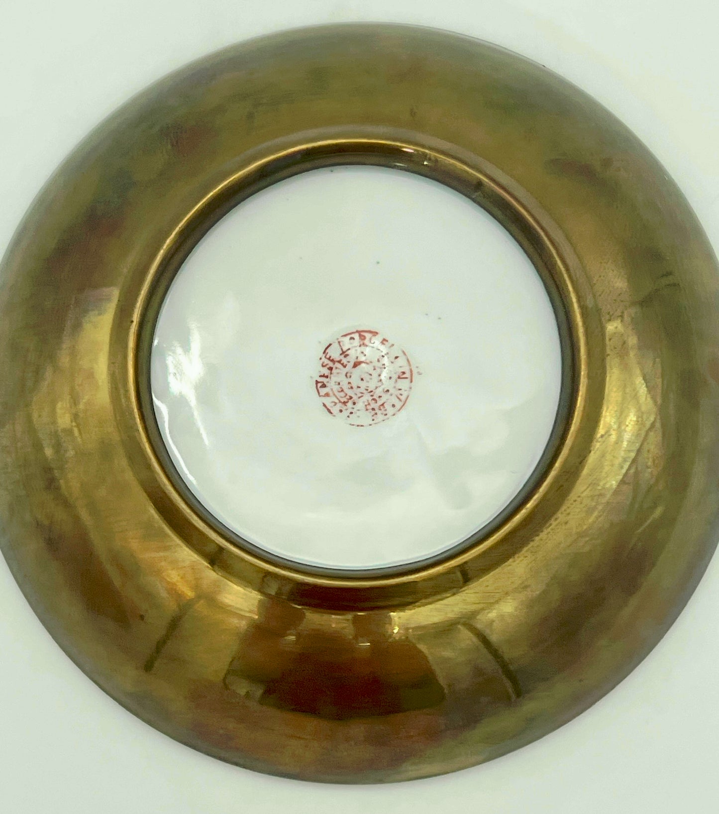 MID-CENTURY BRASS AND PORCELAIN BUTTERFLY DISH