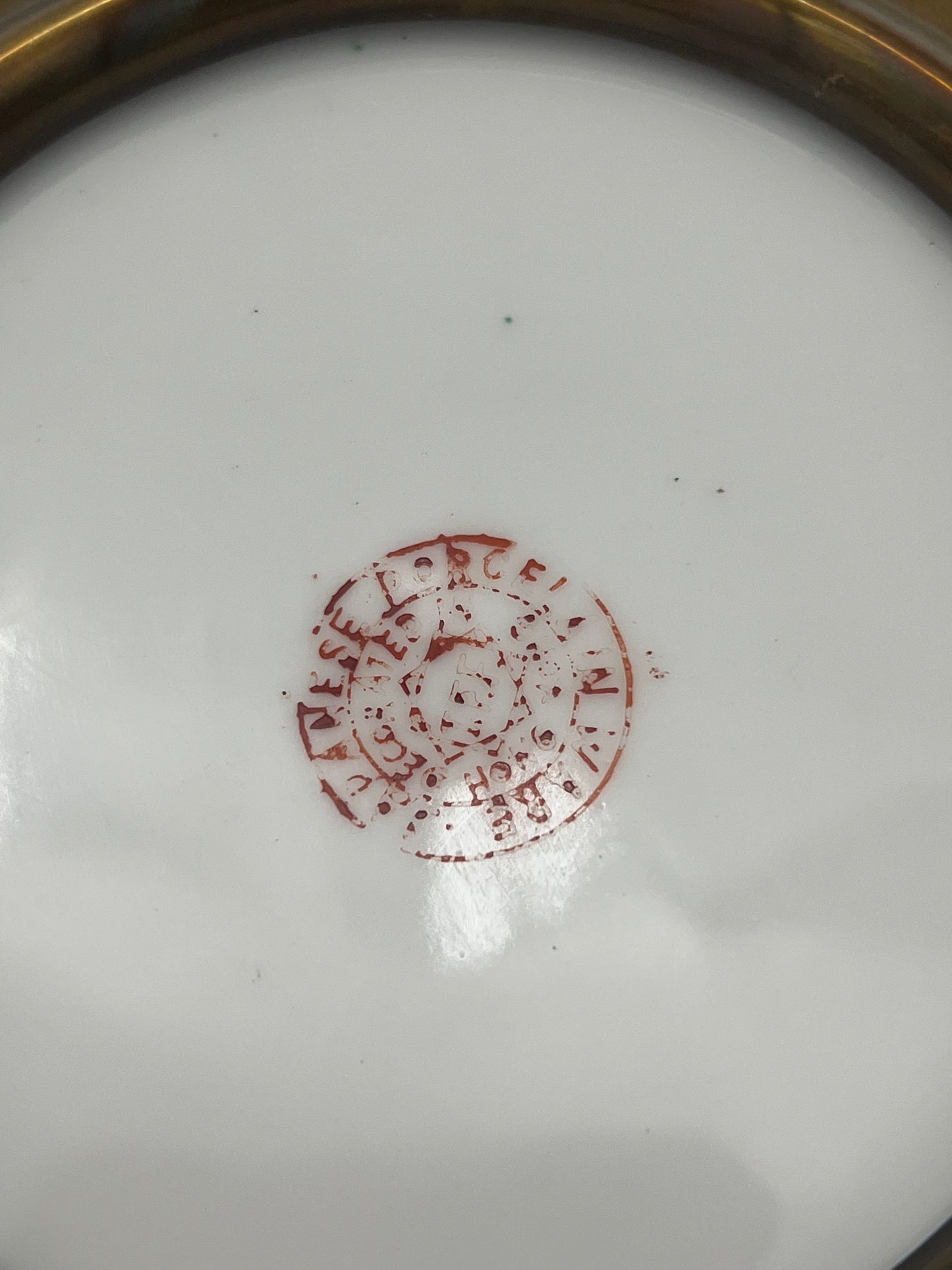 MID-CENTURY BRASS AND PORCELAIN BUTTERFLY DISH