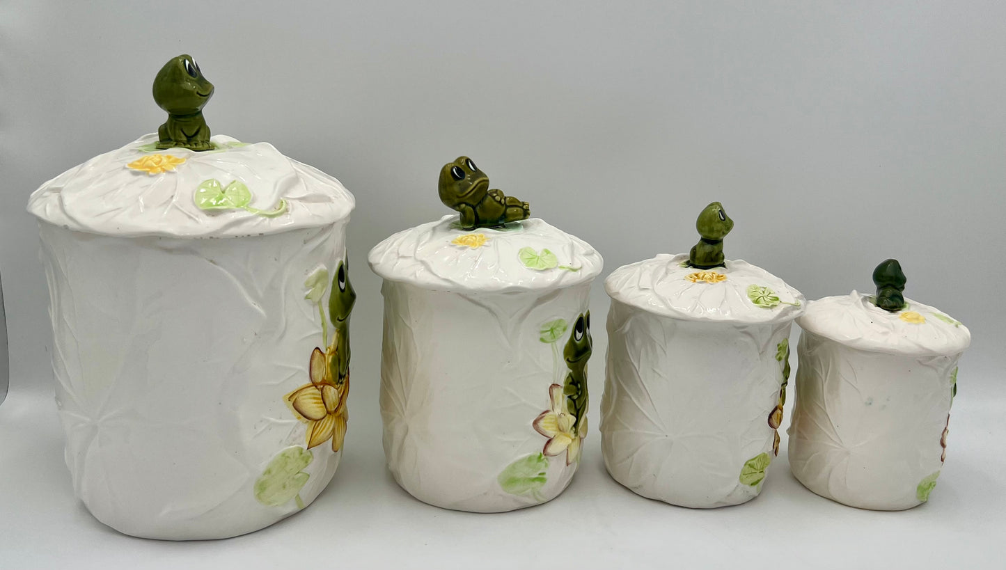 NEIL THE FROG SEARS ROEBUCK CANISTERS, SET OF 4