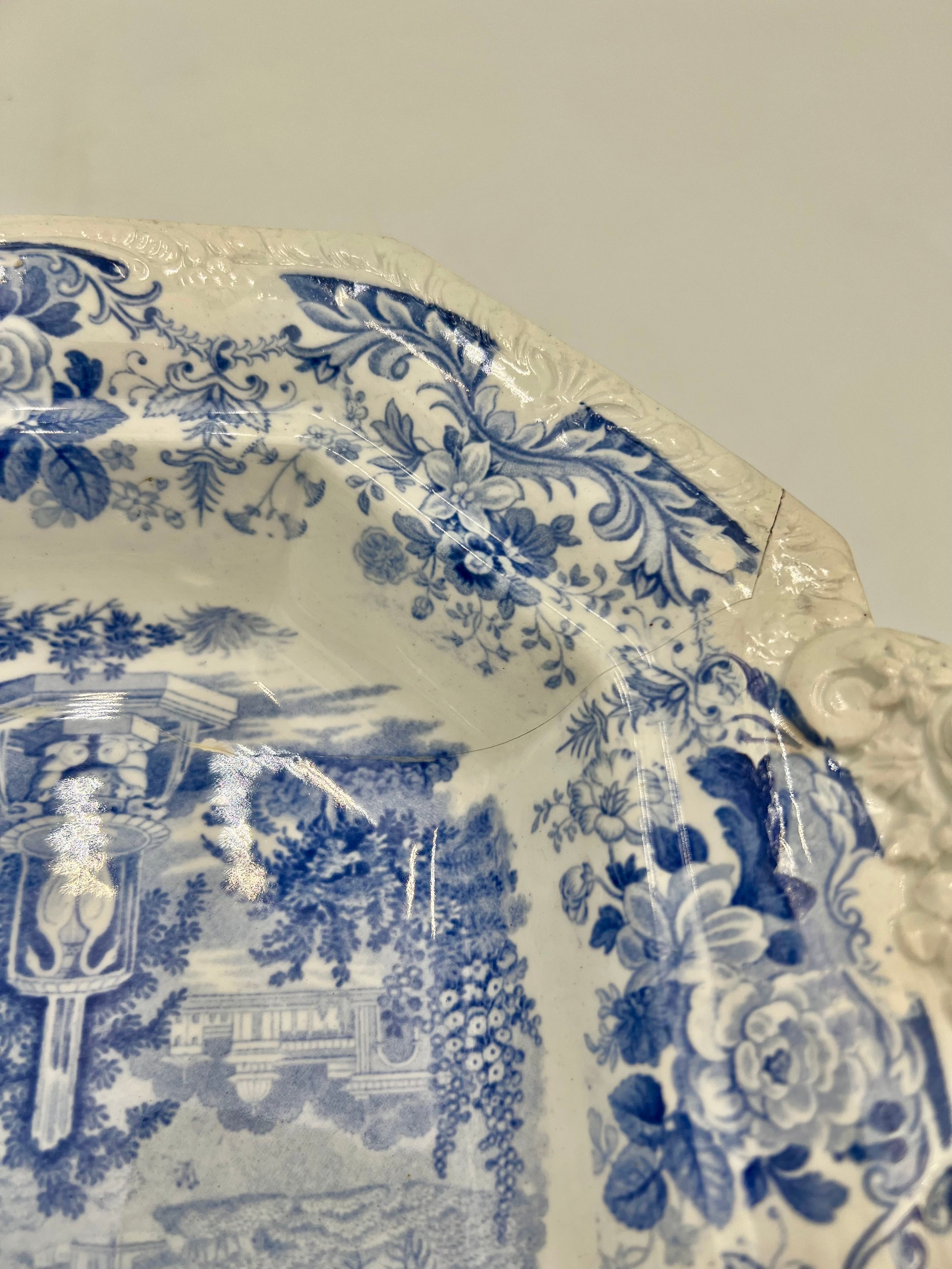 EARLY 19TH CENTURY J. & W. RIDGWAY INDIA TEMPLE STONE CHINA COVERED DISH WITH STAND c.1825–1835
