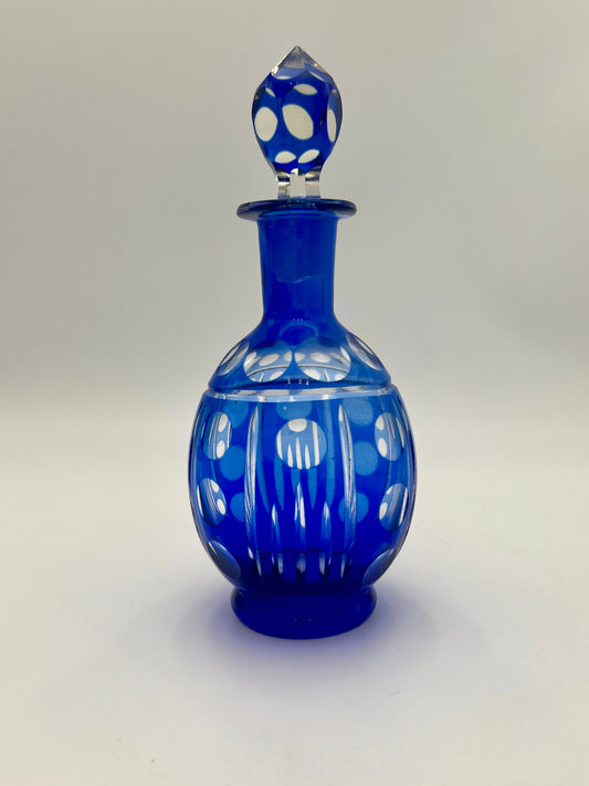 MID-CENTURY COLBALT BLUE GLASS DECANTER