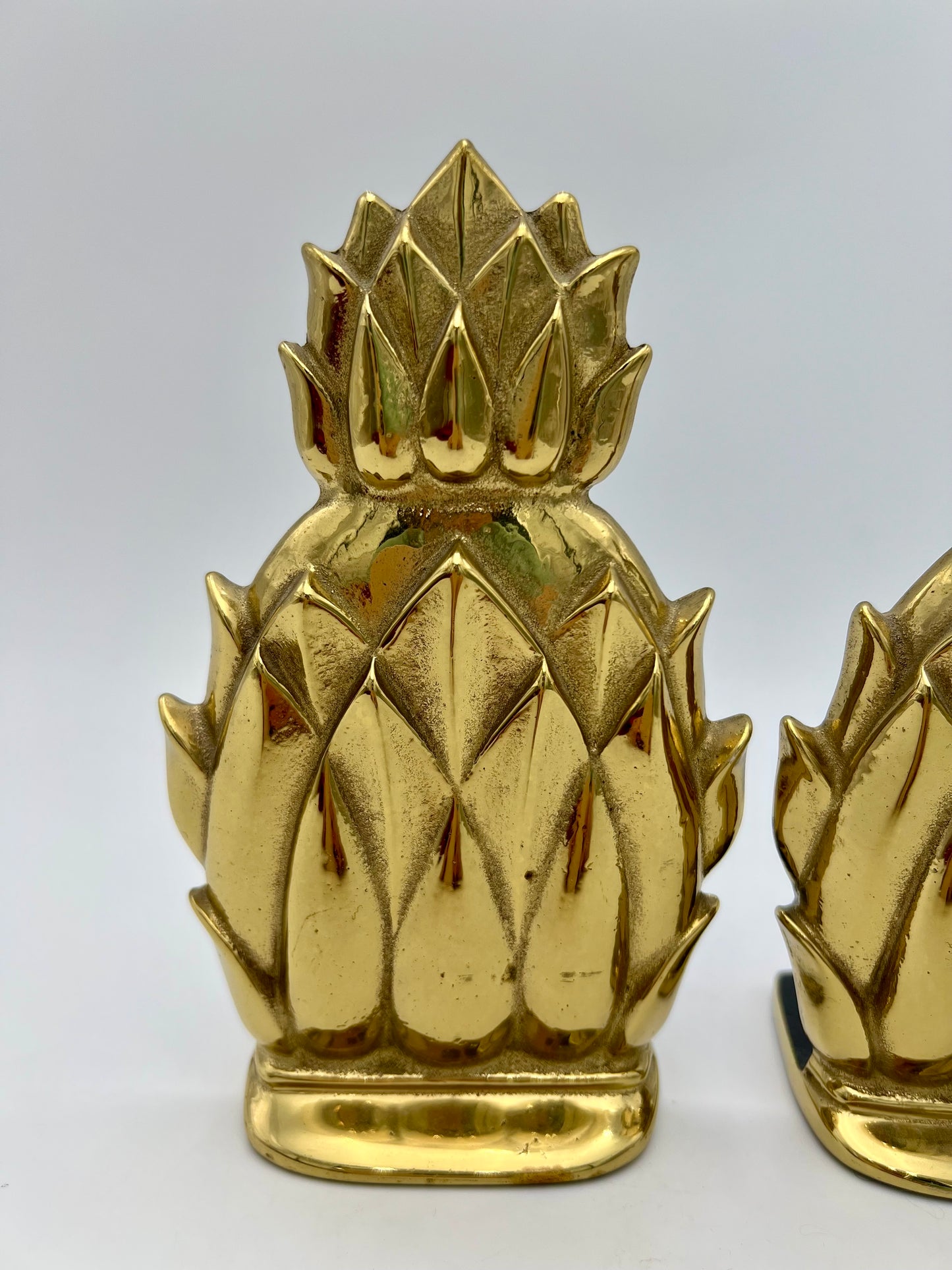 VINTAGE BRASS PINAPPLE BOOKENDS