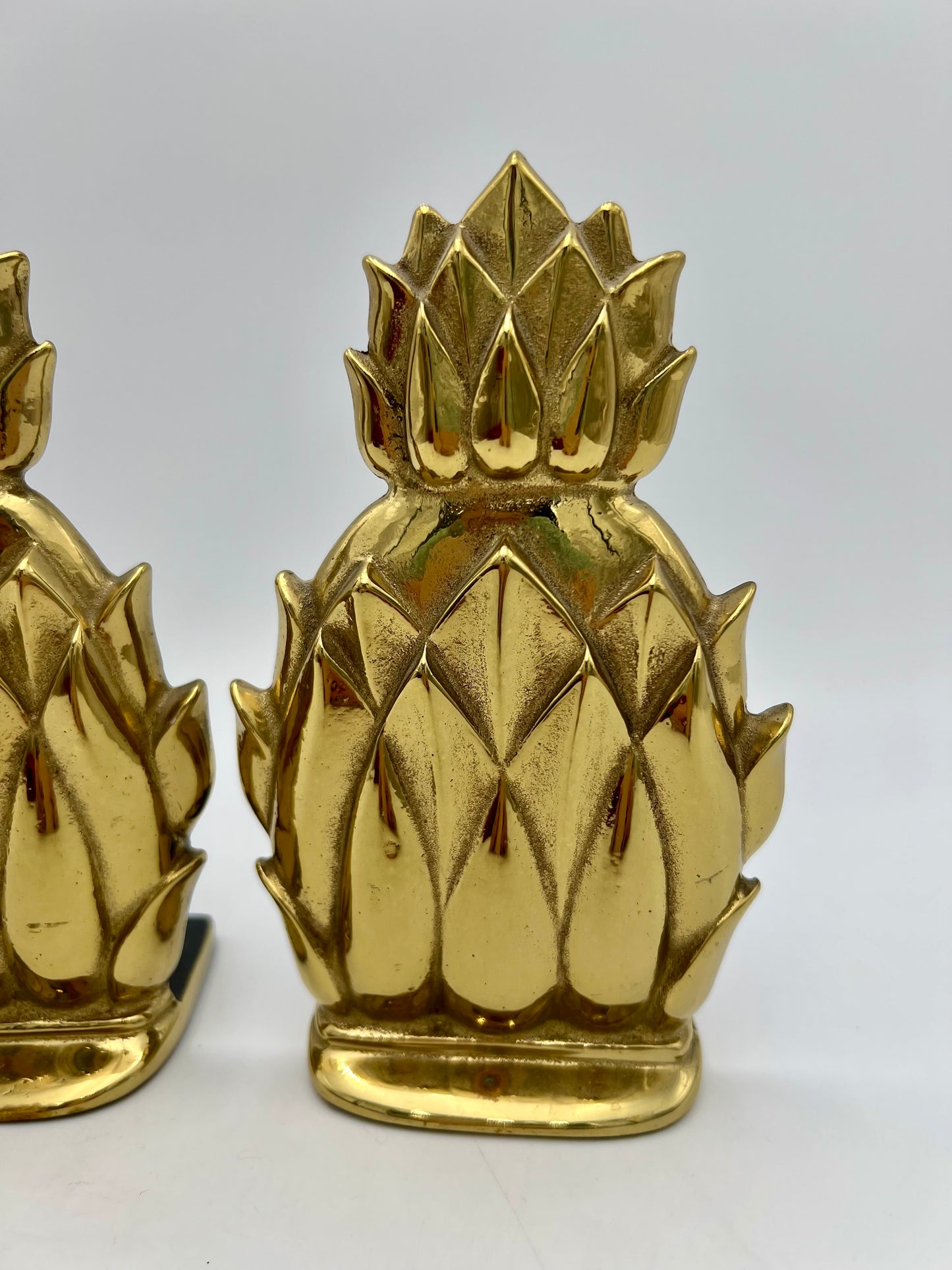 VINTAGE BRASS PINAPPLE BOOKENDS