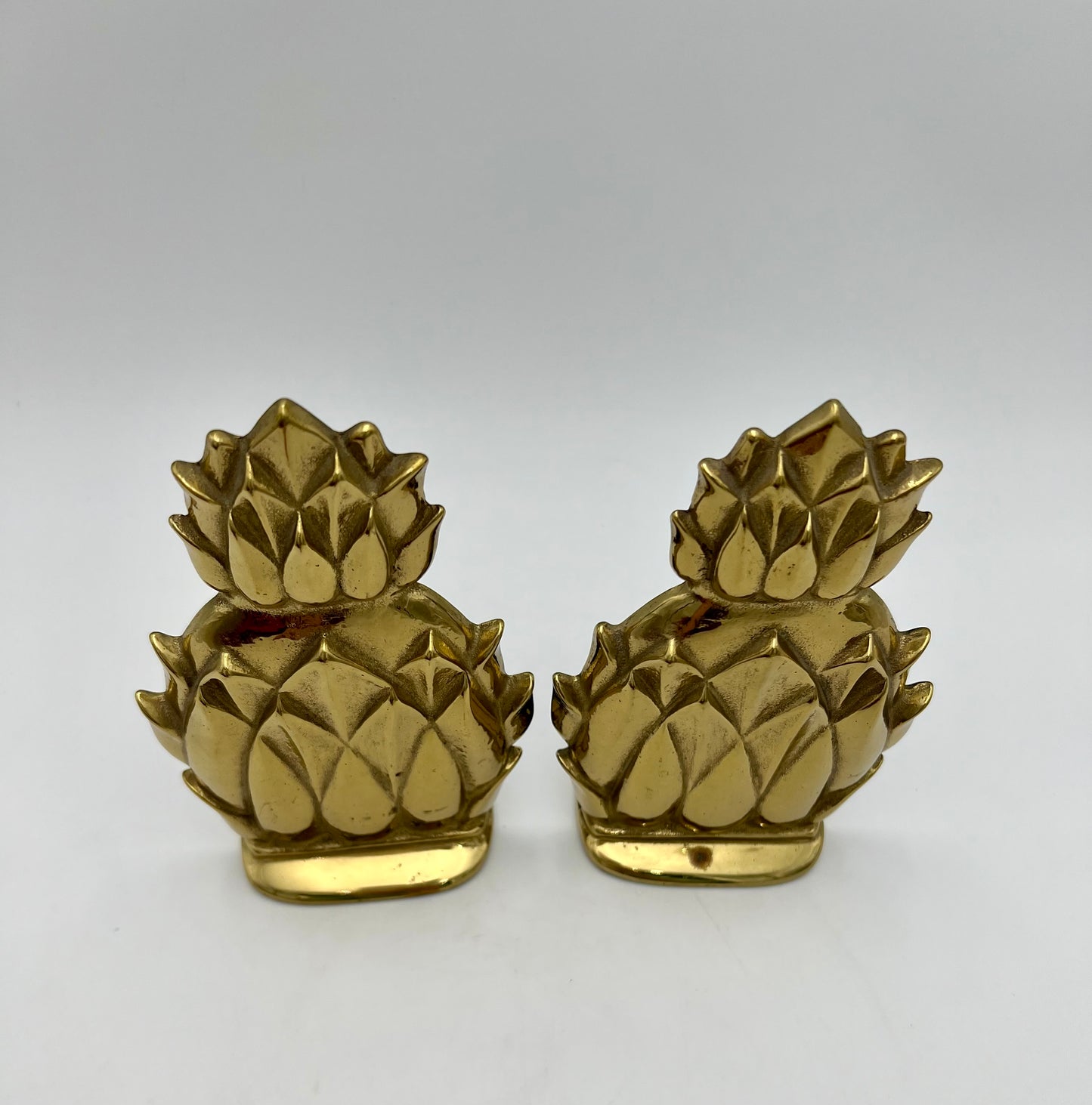 VINTAGE BRASS PINAPPLE BOOKENDS